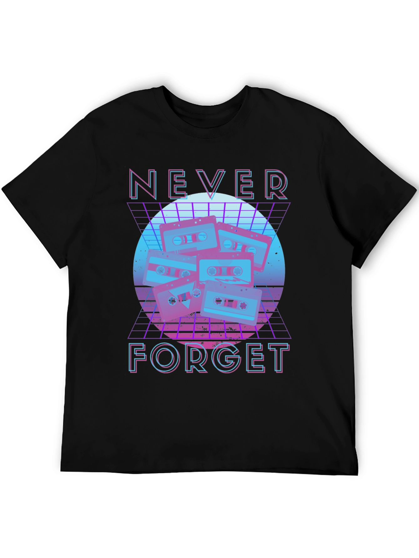 Camiseta Negra Retro Never Forget Cassettes