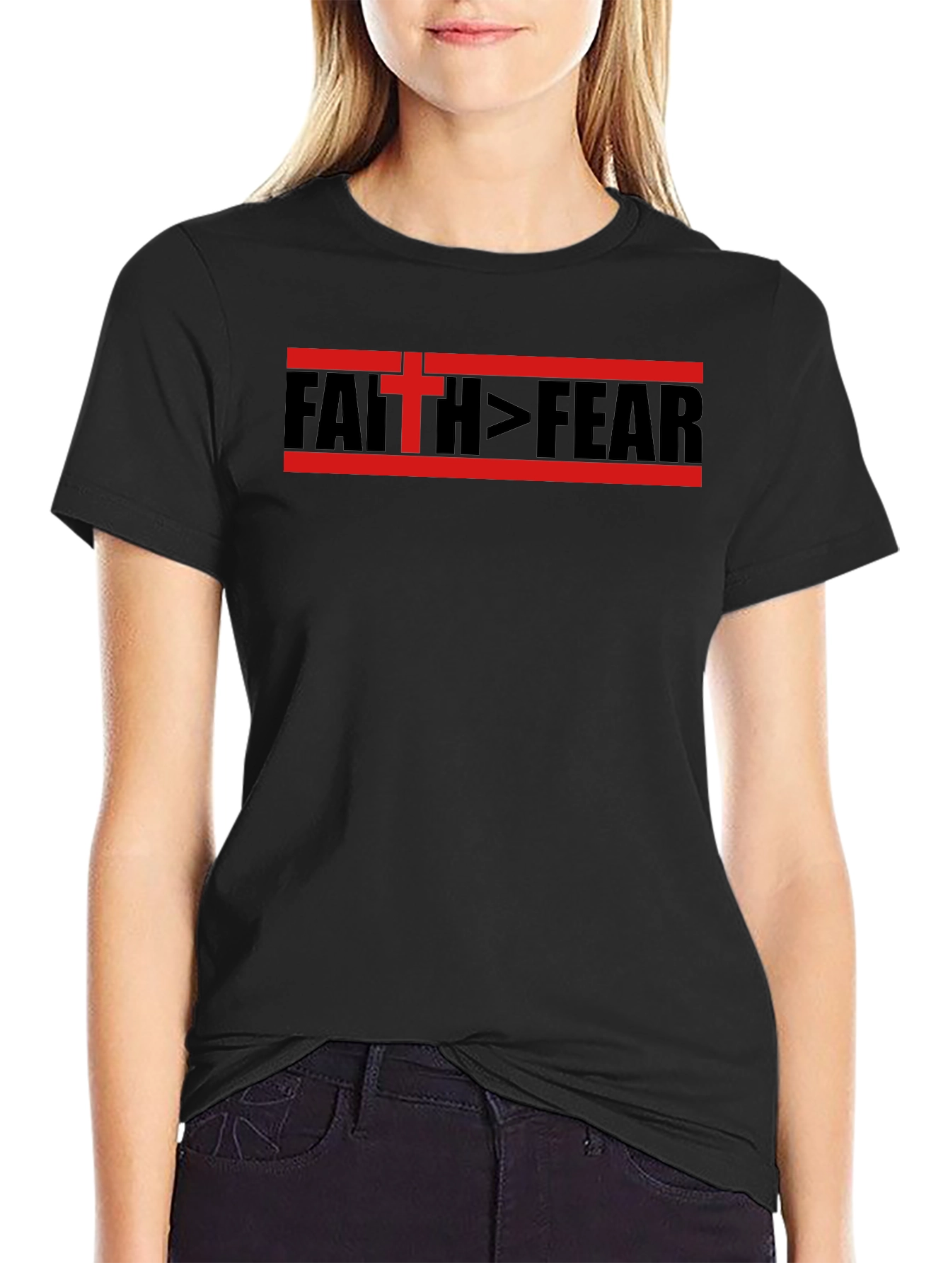 Camiseta Fe > Miedo - Diseño Religioso