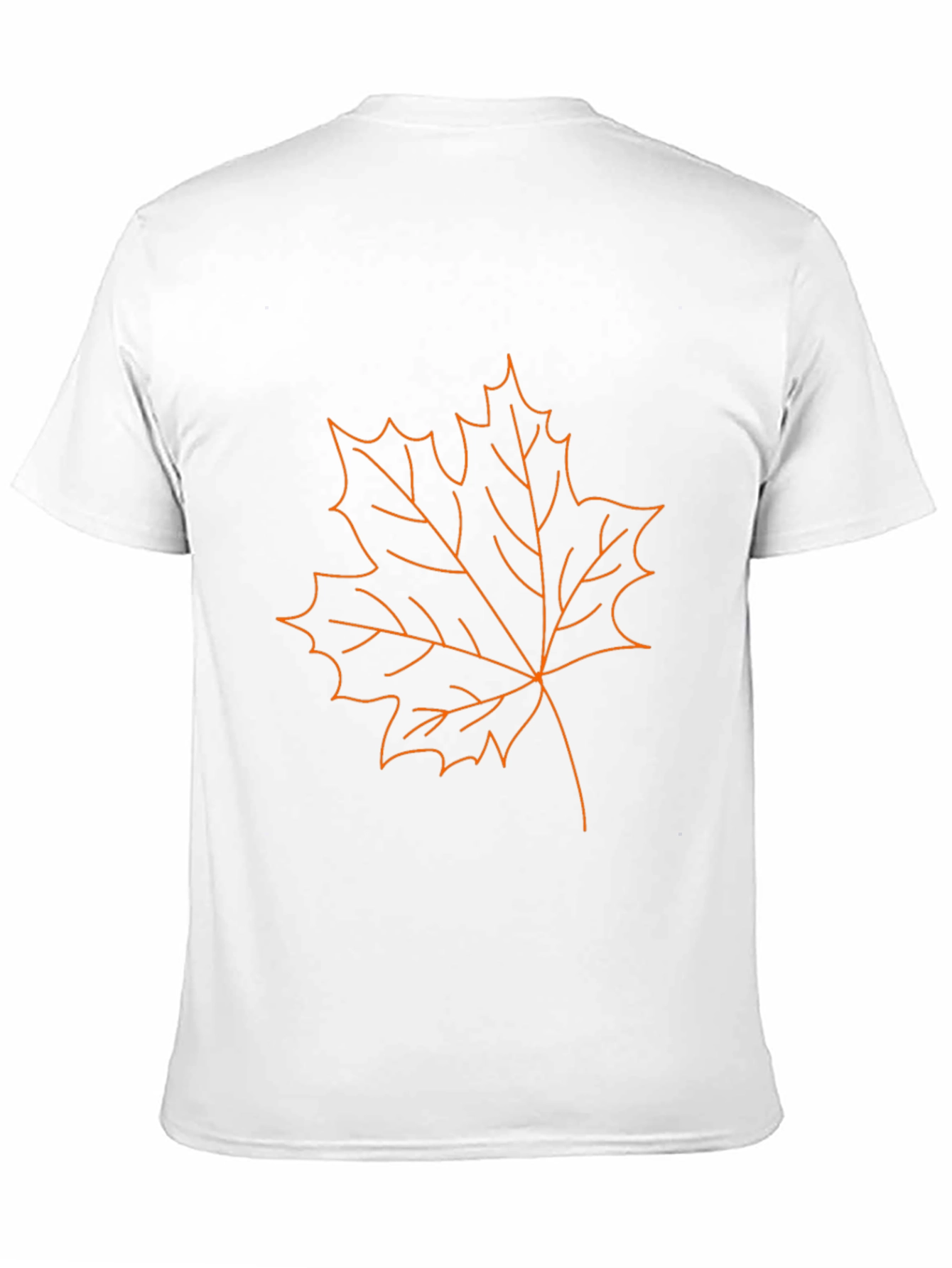 Camiseta Negra Hombre Diseño Hoja de Arce Naranja