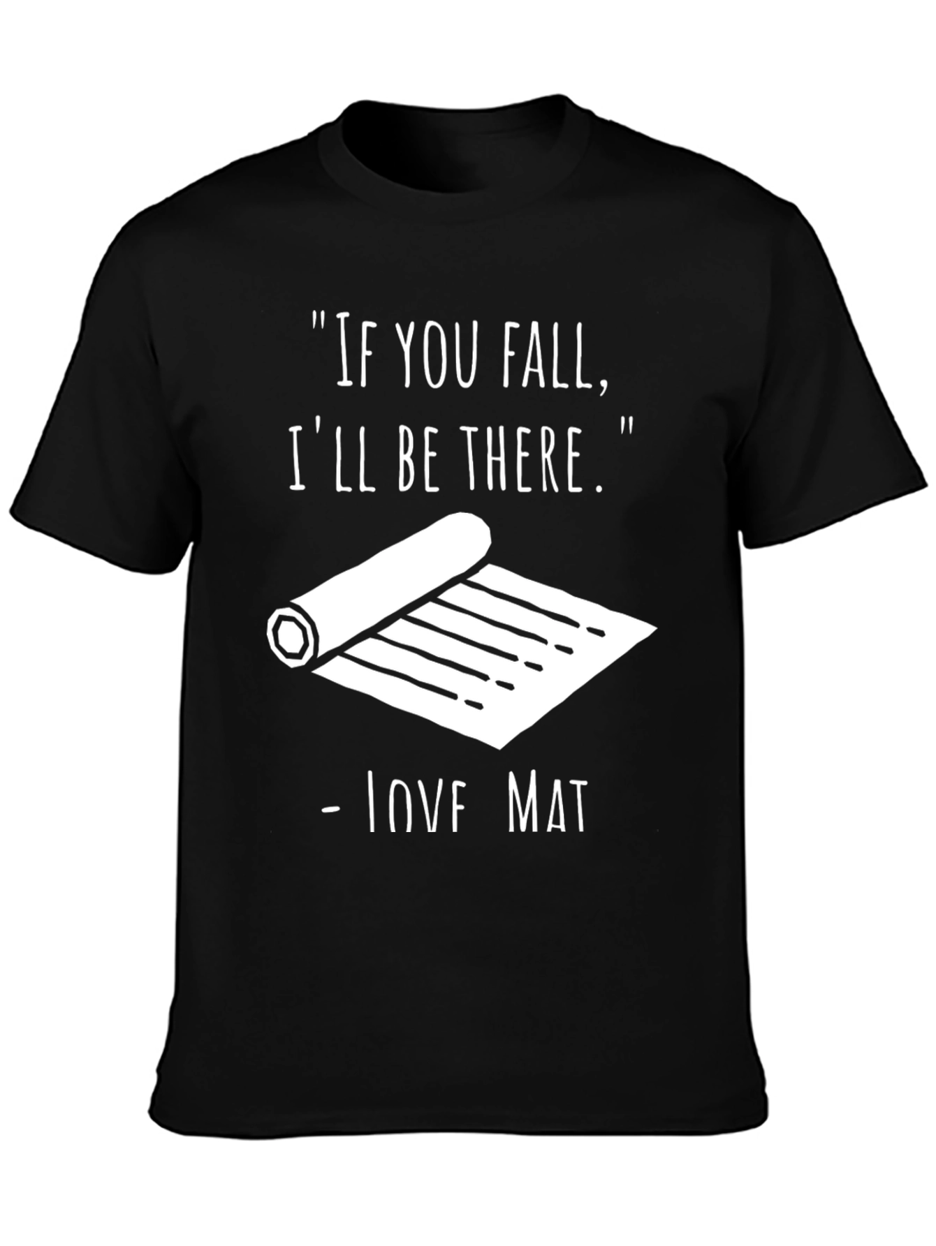 Camiseta Negra con Estampado Divertido Love Mat