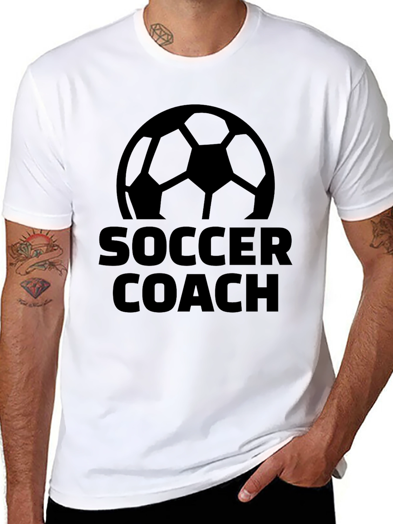 Camiseta Negra Entrenador de Fútbol