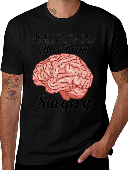 Camiseta Humor Cerebral: ¡Luce Genial Después de la Cirugía!