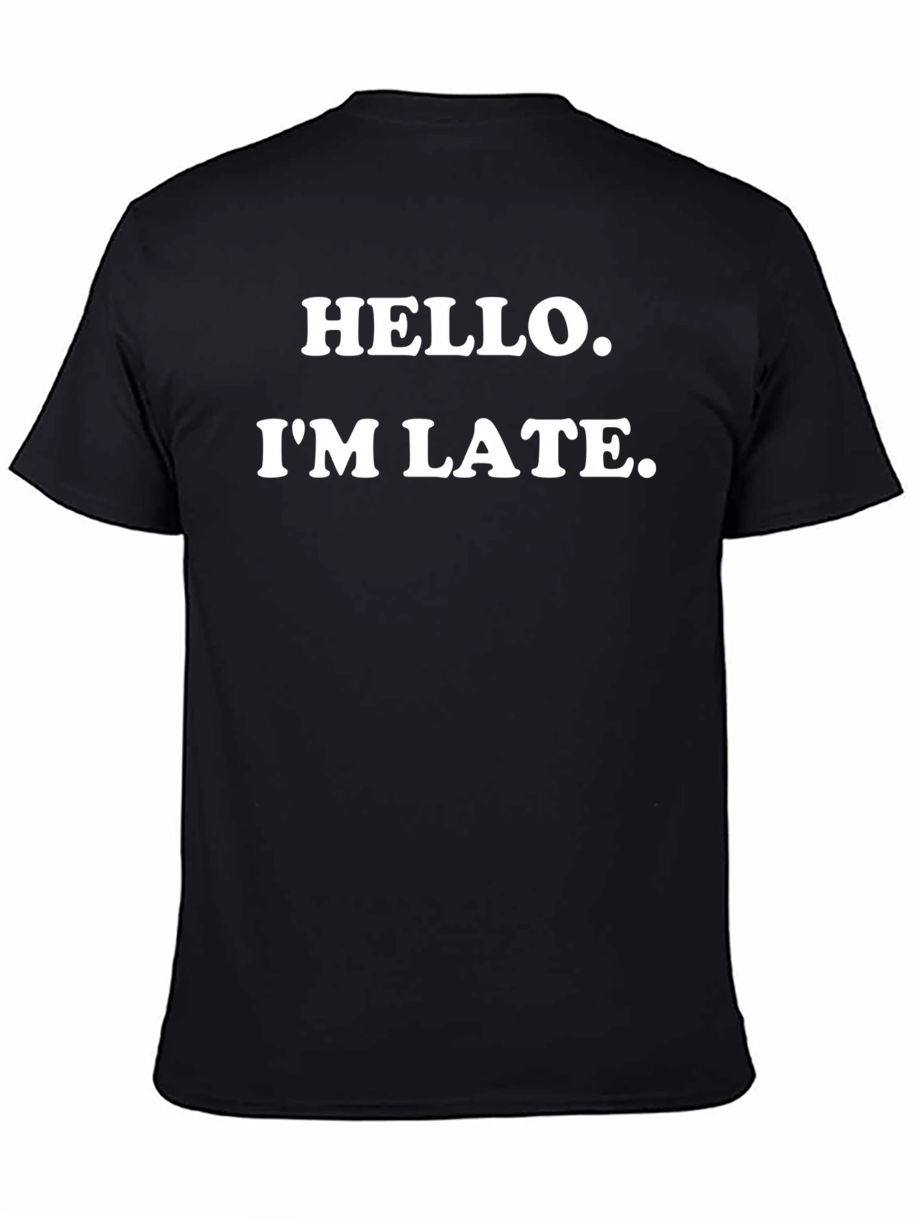 Camiseta Negra: Hola Llego Tarde - Divertida y Casual