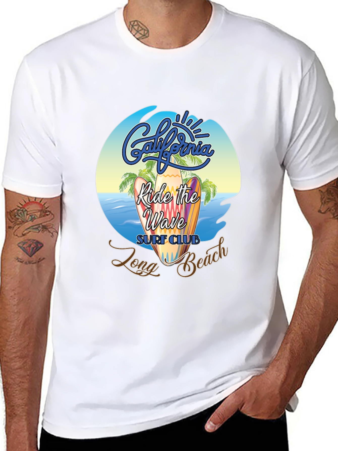 Camiseta Negra Surf Club California