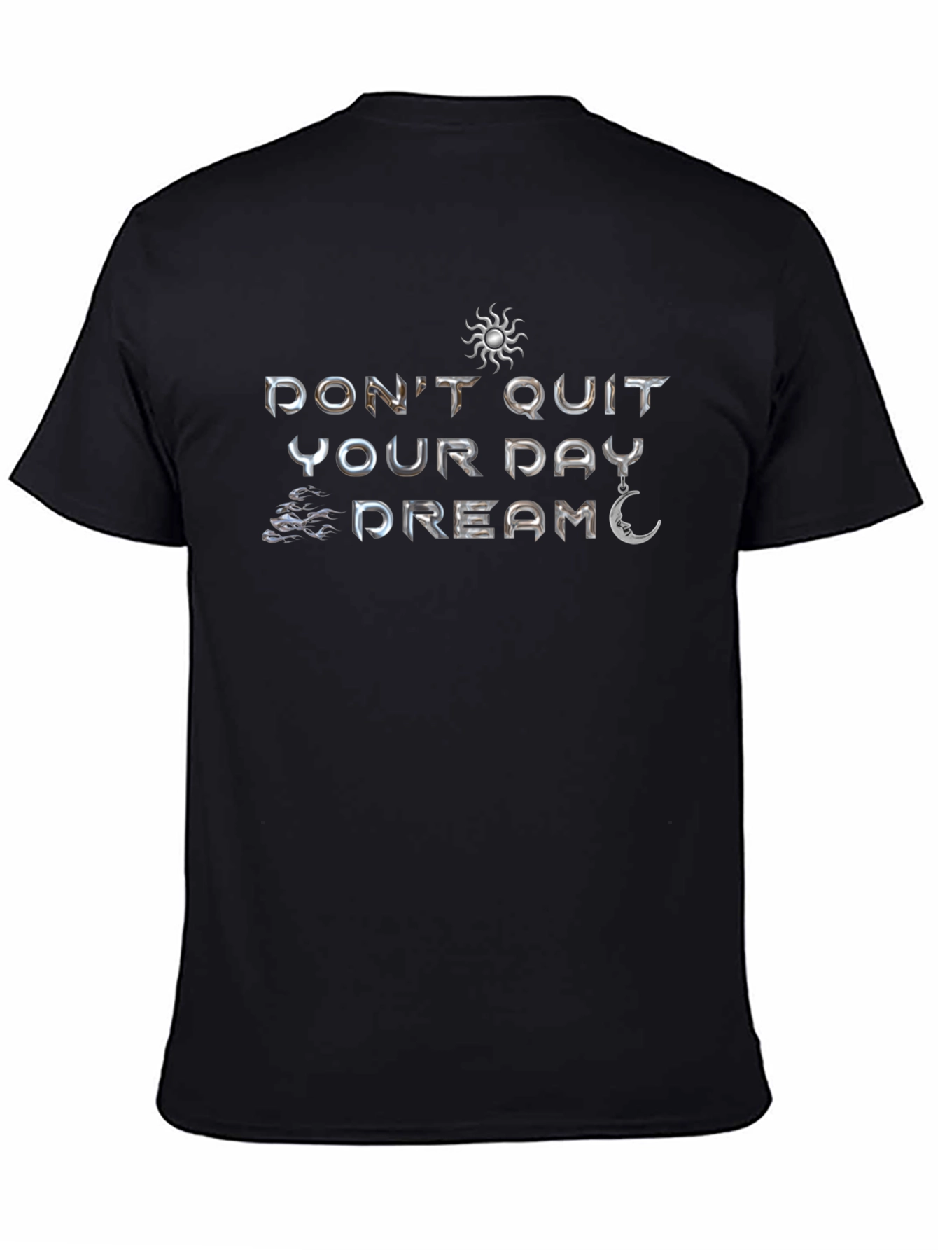 Camiseta Negra Motivacional: No Renuncies a Tu Sueño