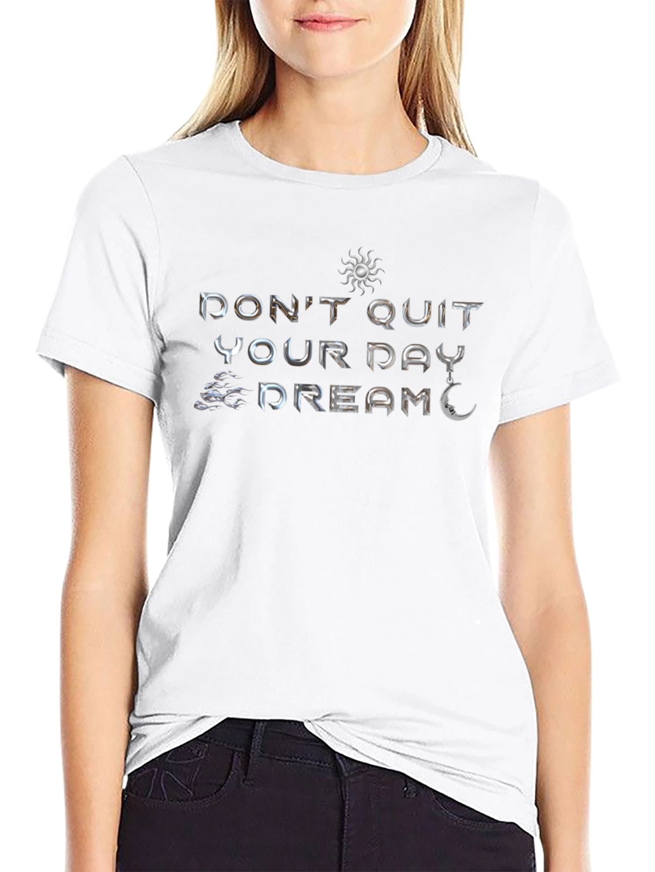 Camiseta Negra Motivacional: No Renuncies a Tu Sueño
