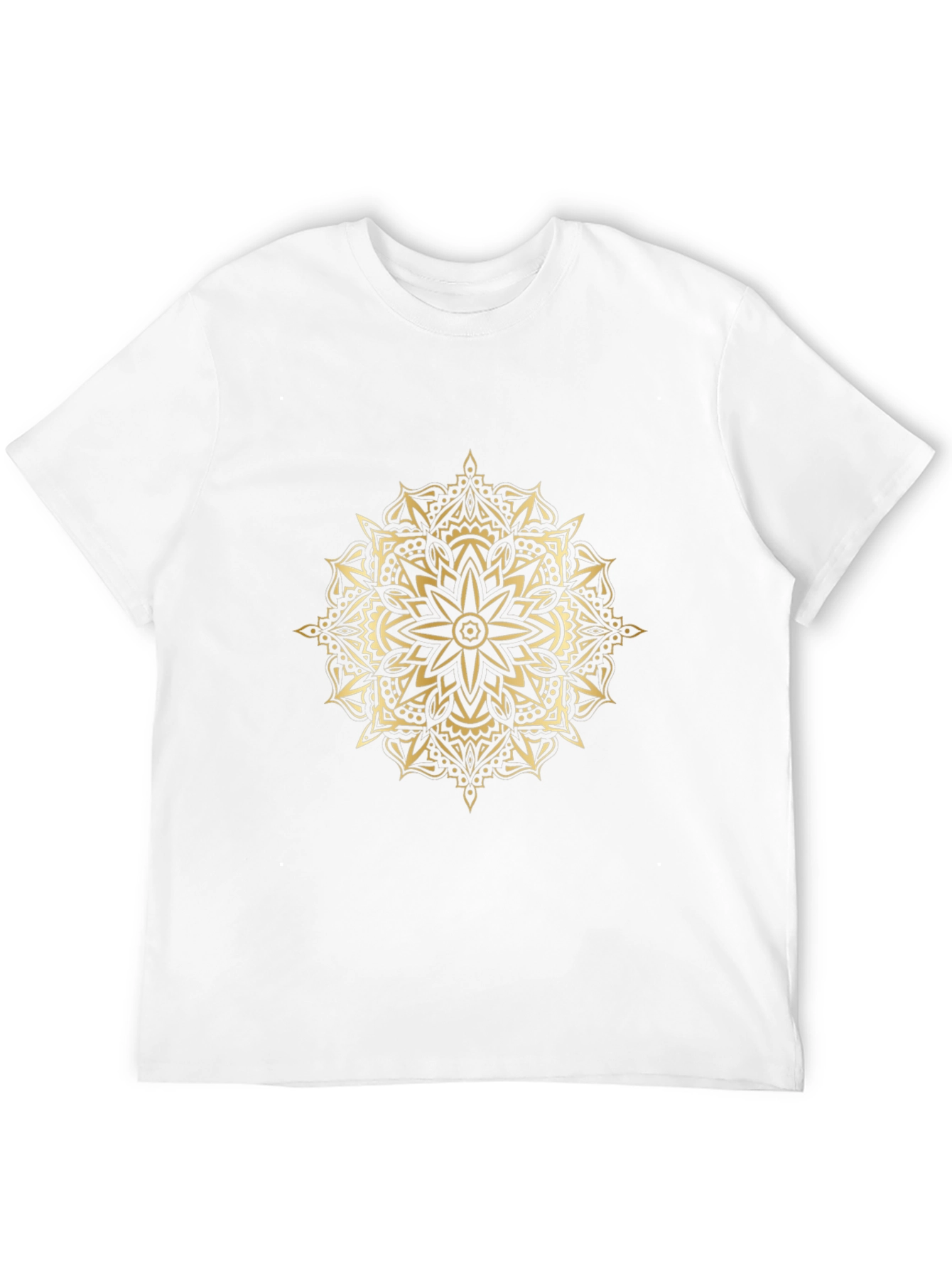 Camiseta Negra Mandala Dorada Hombre