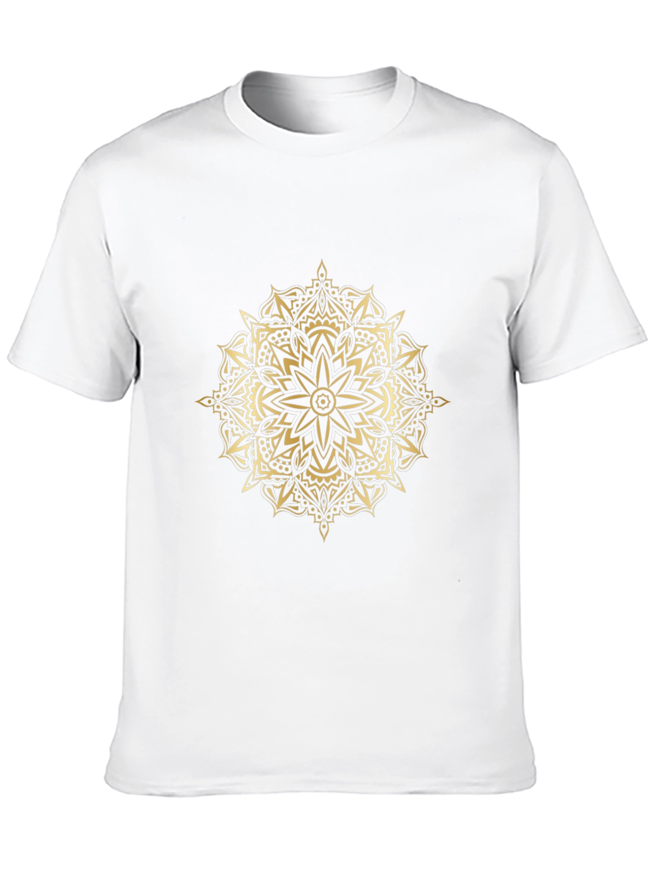 Camiseta Negra Mandala Dorada Hombre
