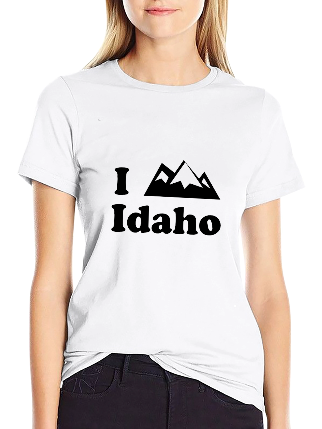 Camiseta Negra I Love Idaho para Hombre