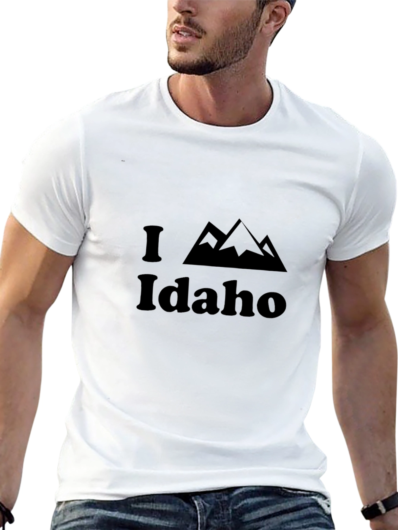 Camiseta Negra I Love Idaho para Hombre