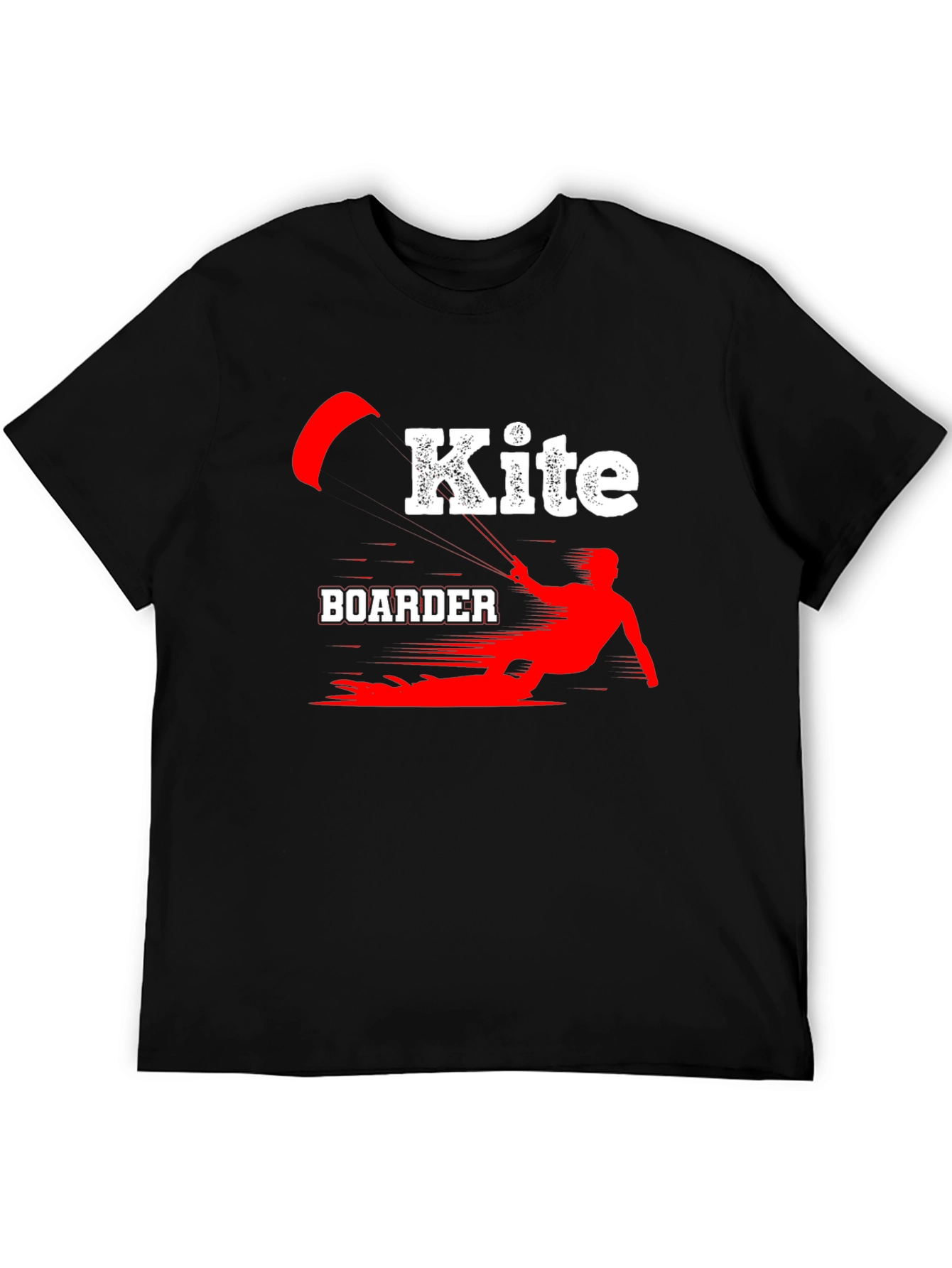 Camiseta Negra Kite Boarder Deportiva Algodón