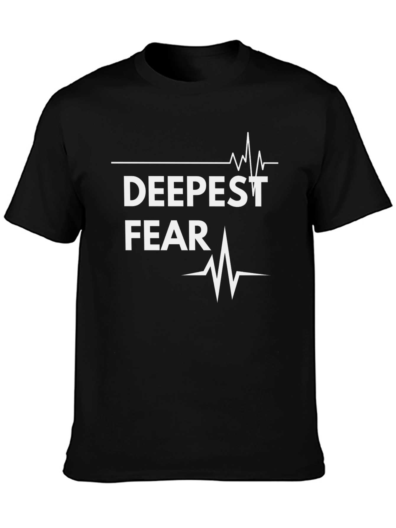 Camiseta Negra Deepest Fear con Diseño de Latido