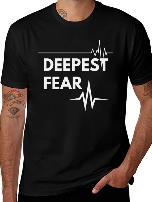 Camiseta Negra Deepest Fear con Diseño de Latido