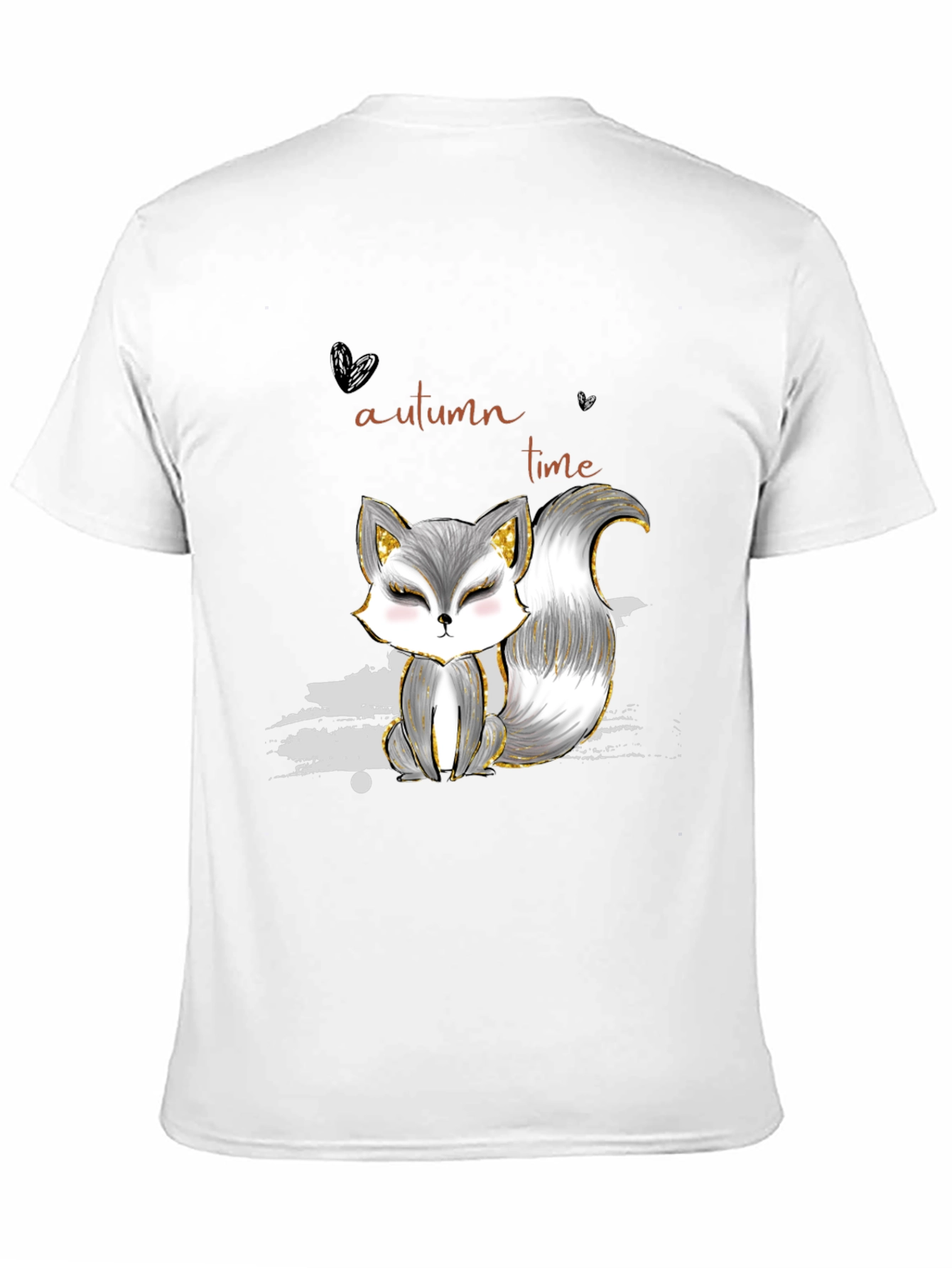 Camiseta Negra con Diseño de Zorro Autumn Time