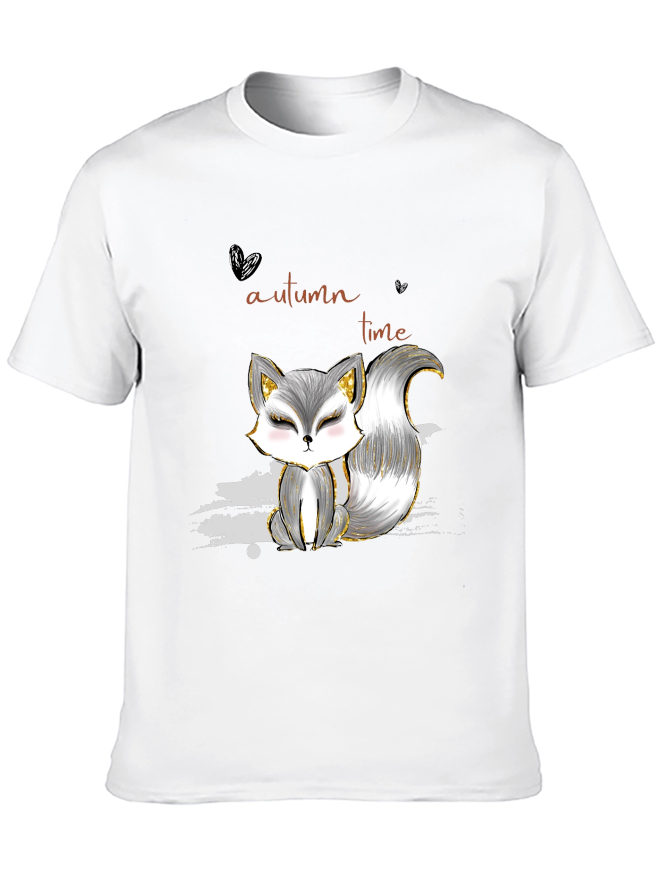 Camiseta Negra con Diseño de Zorro Autumn Time
