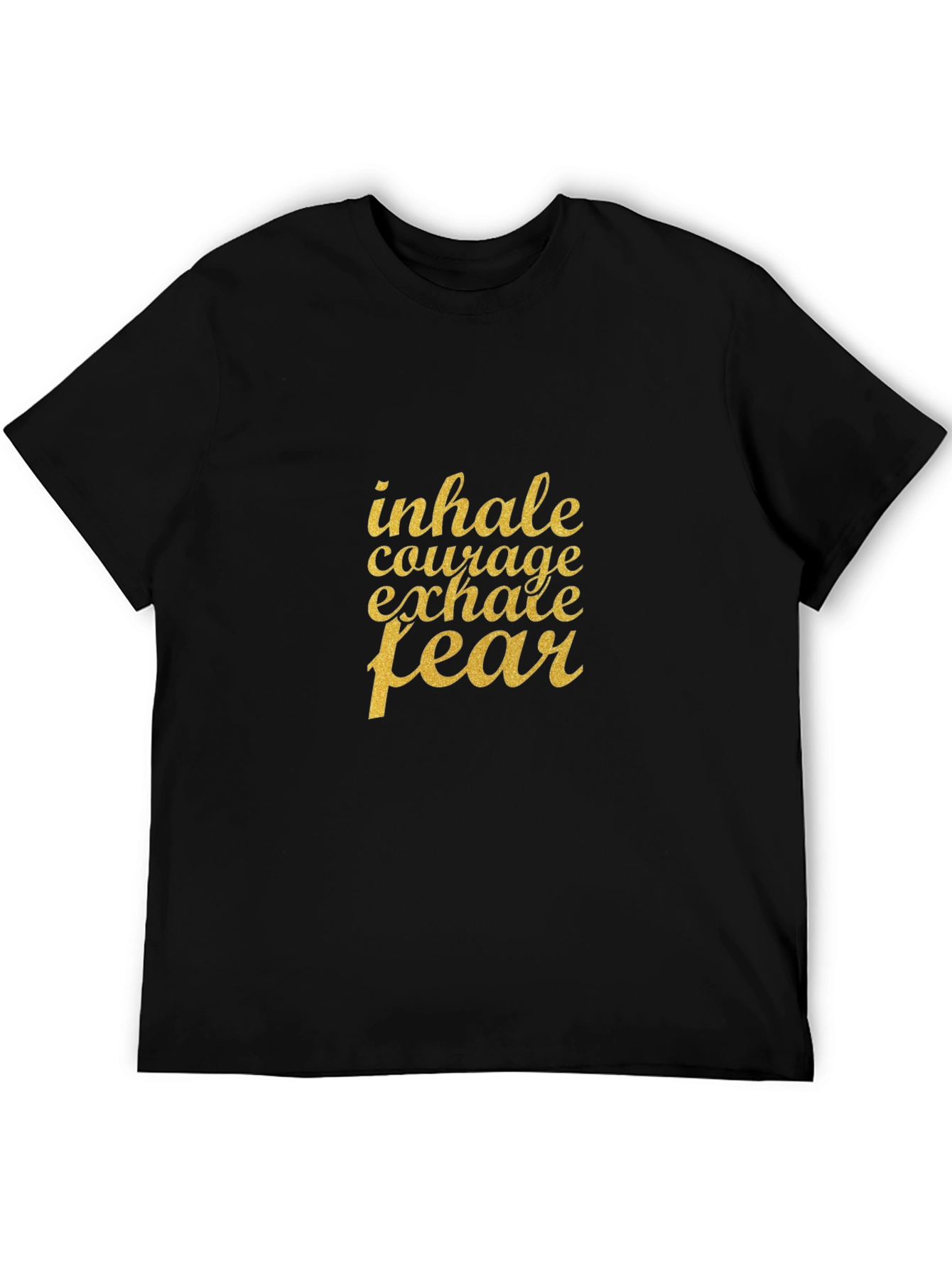 Camiseta Negra con Mensaje Motivacional Dorado