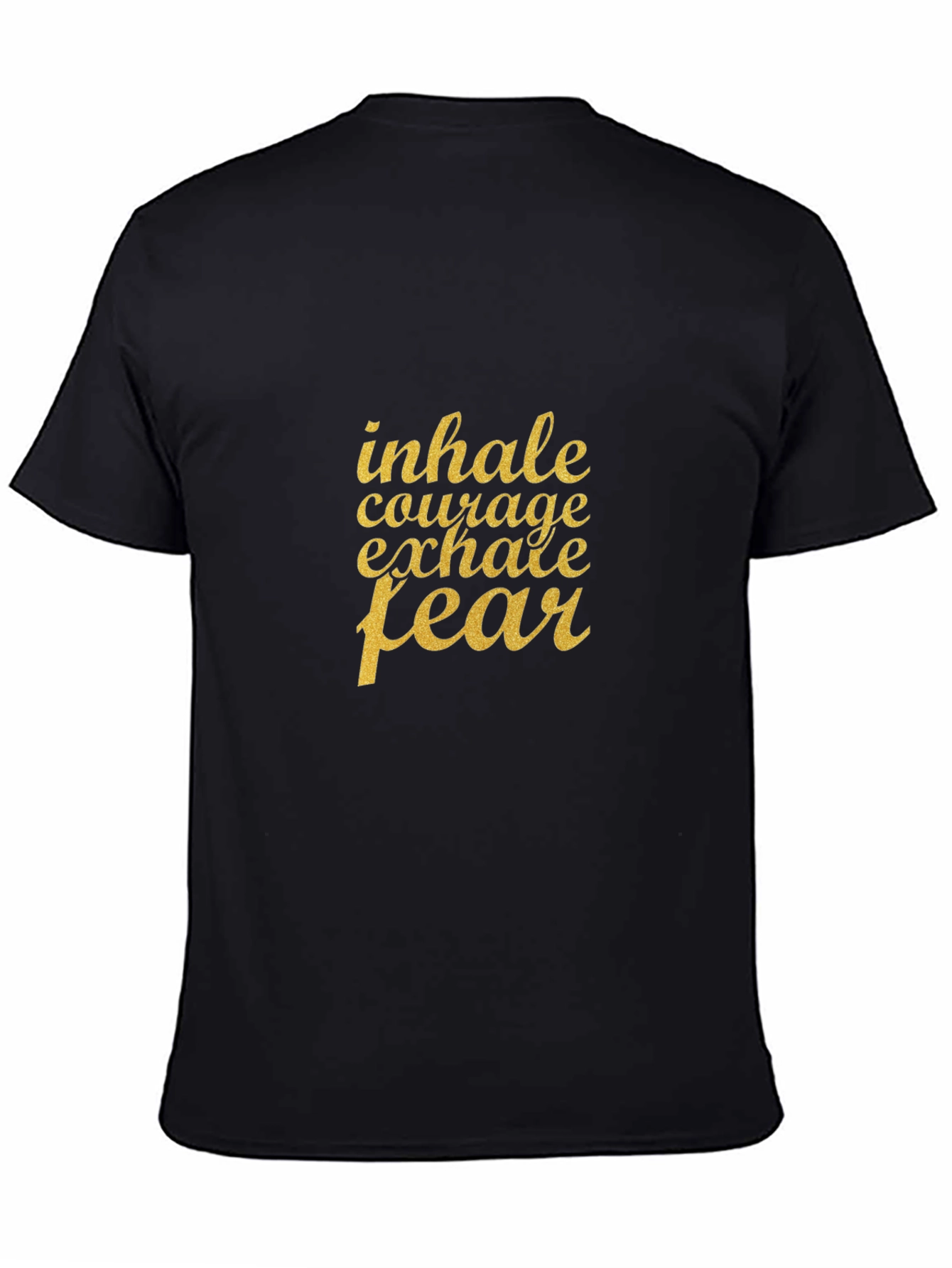 Camiseta Negra con Mensaje Motivacional Dorado