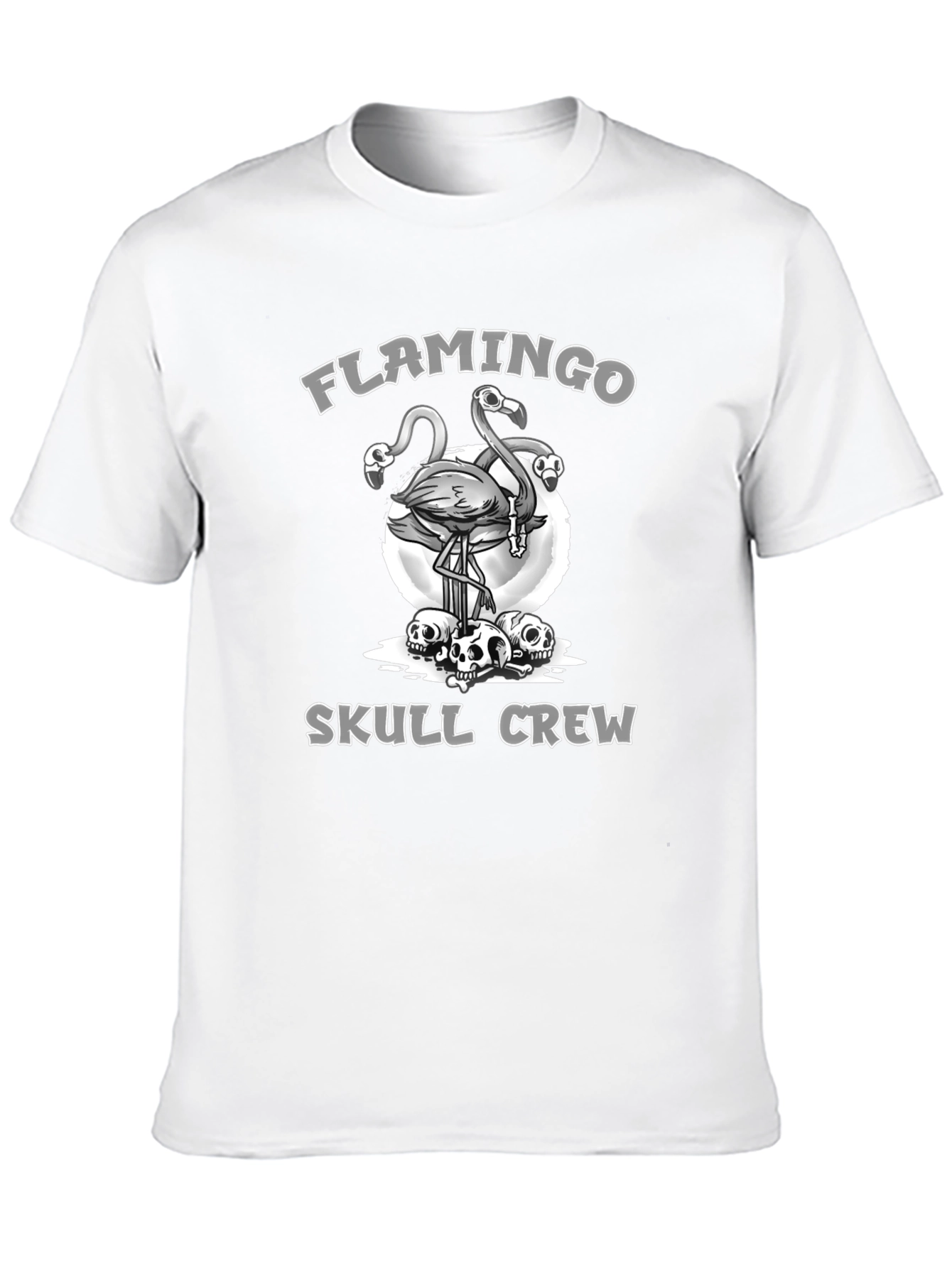 Camiseta Negra Flamingo Skull Crew