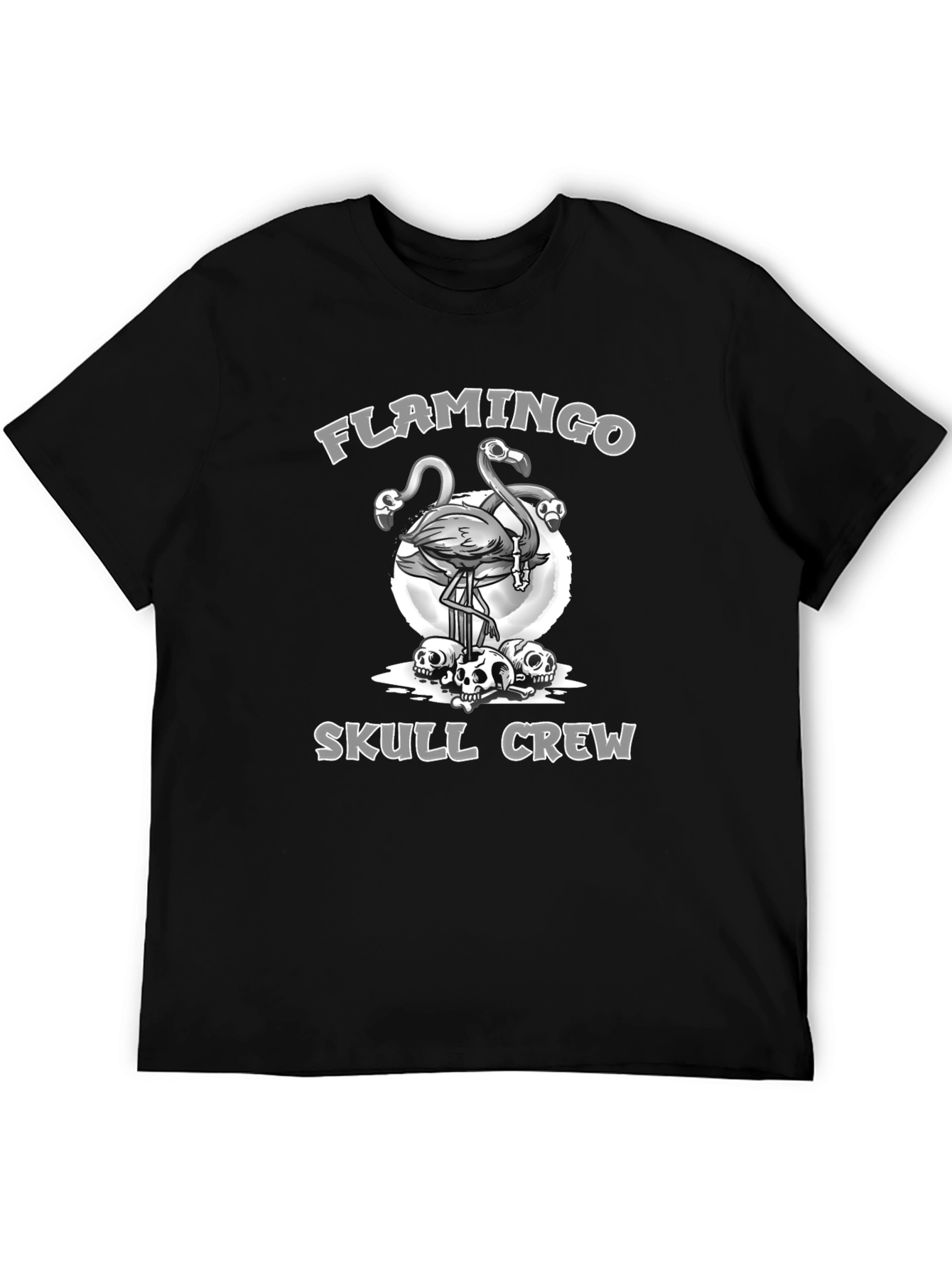 Camiseta Negra Flamingo Skull Crew