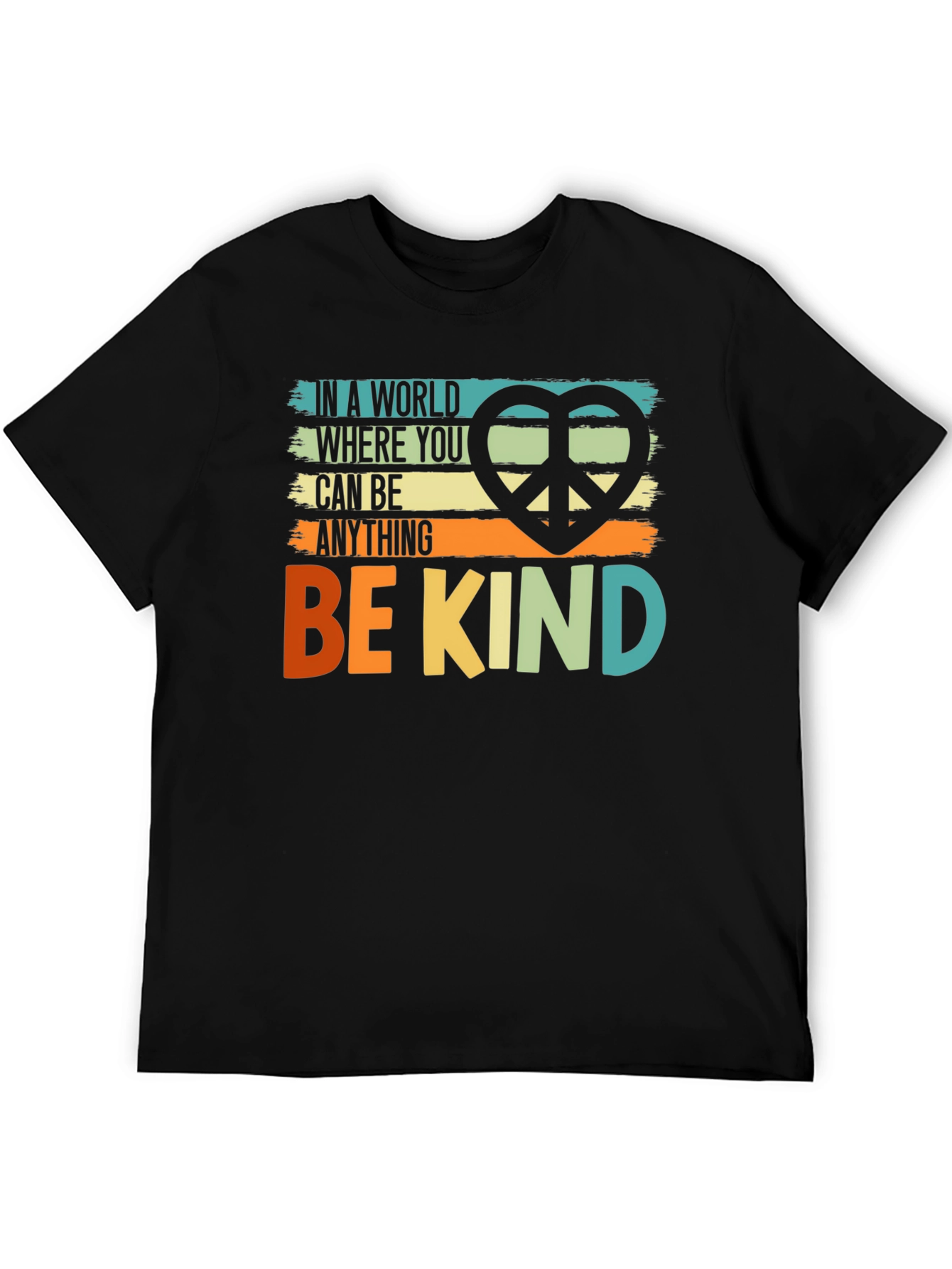 Camiseta Negra Sé Amable con Diseño Retro