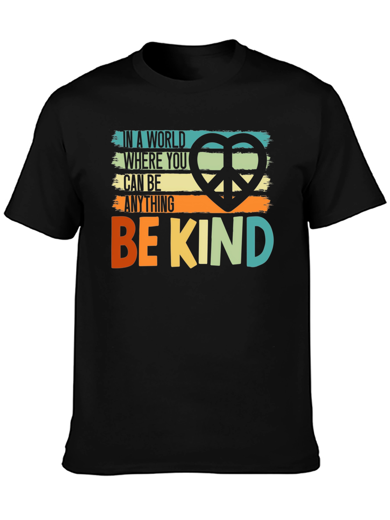 Camiseta Negra Sé Amable con Diseño Retro