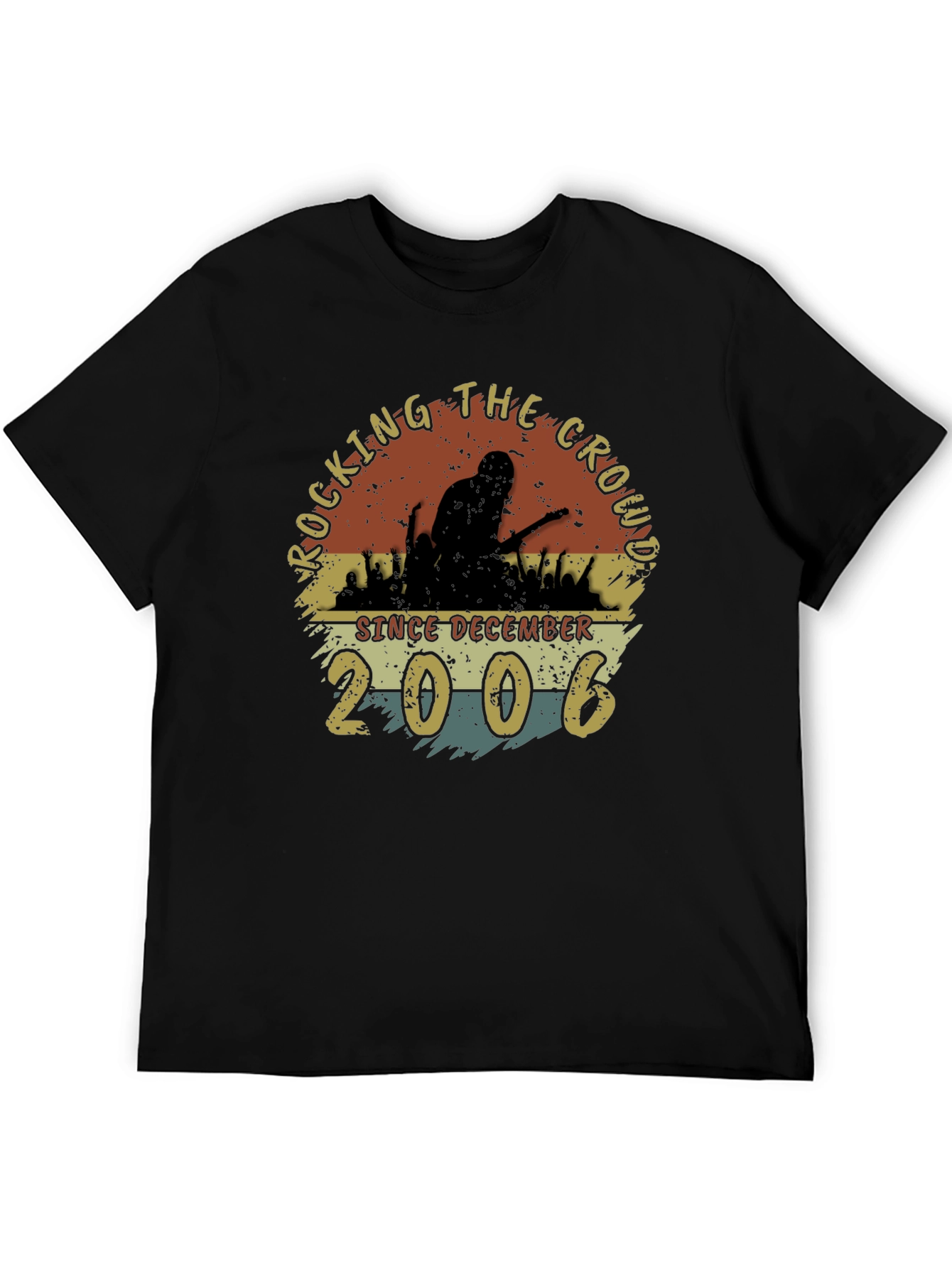 Camiseta Negra Retro Rocking The Crowd Desde 2006
