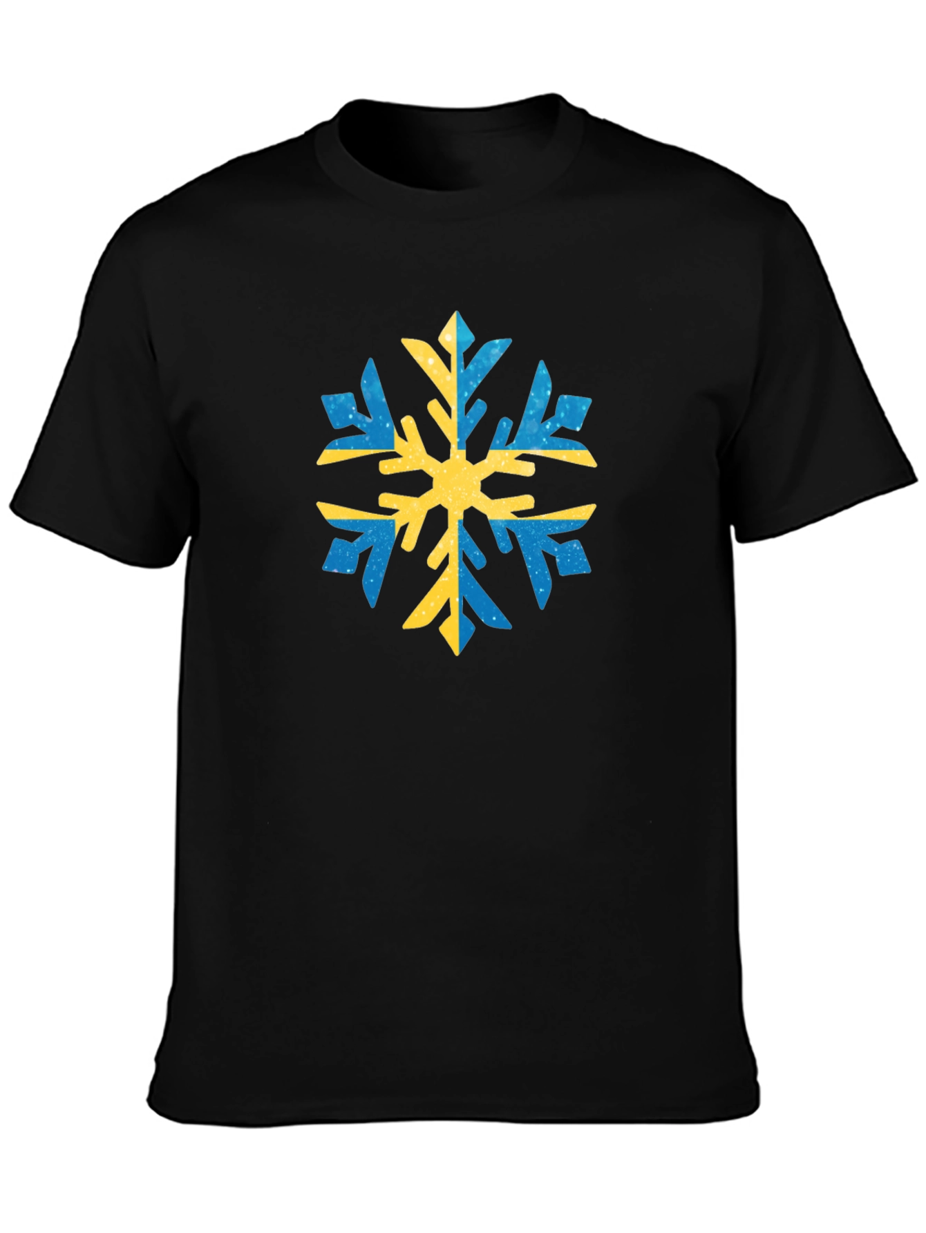 Camiseta Negra con Copo de Nieve Sueco