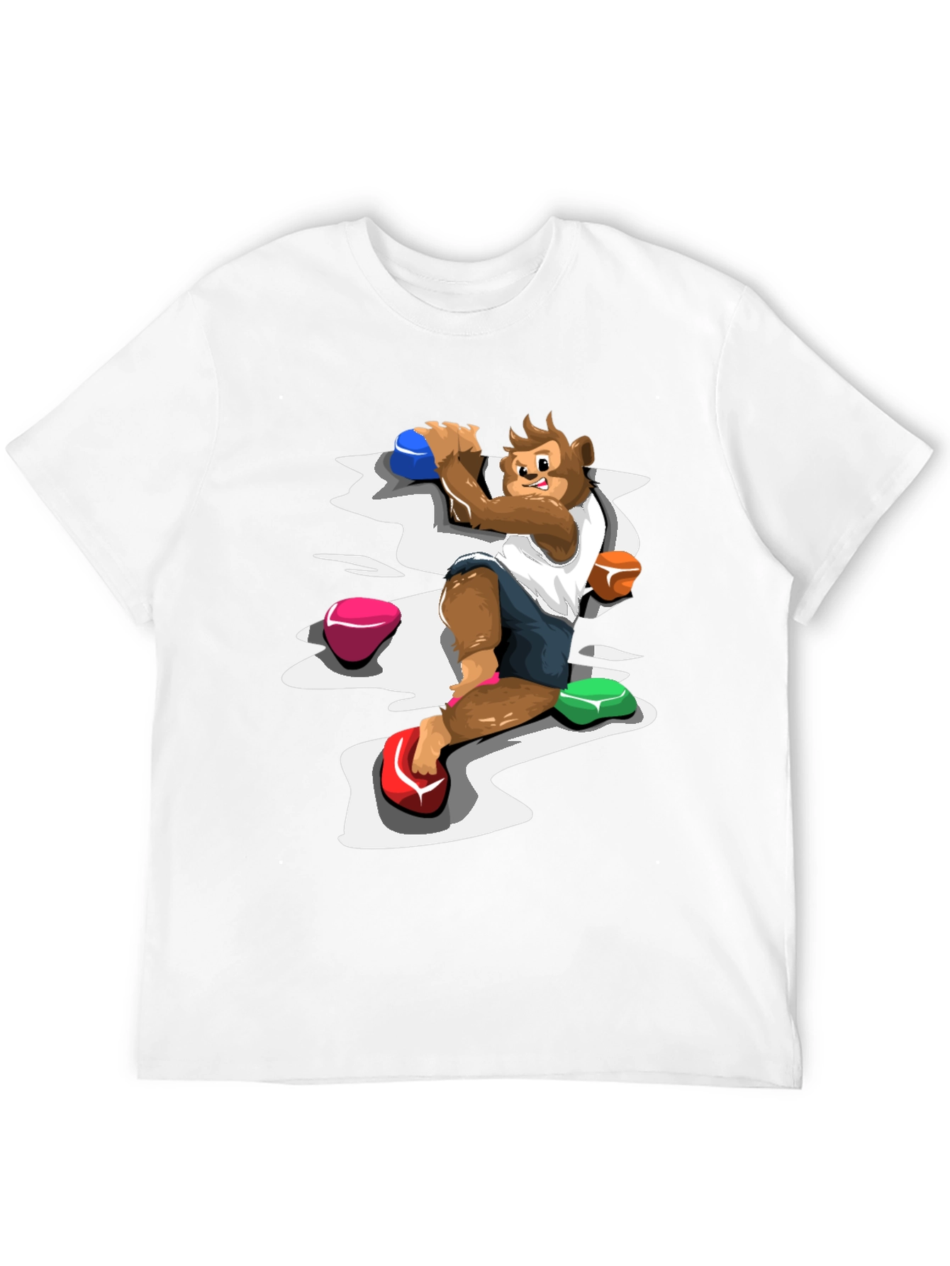 Camiseta Negra con Diseño de Mono Escalador