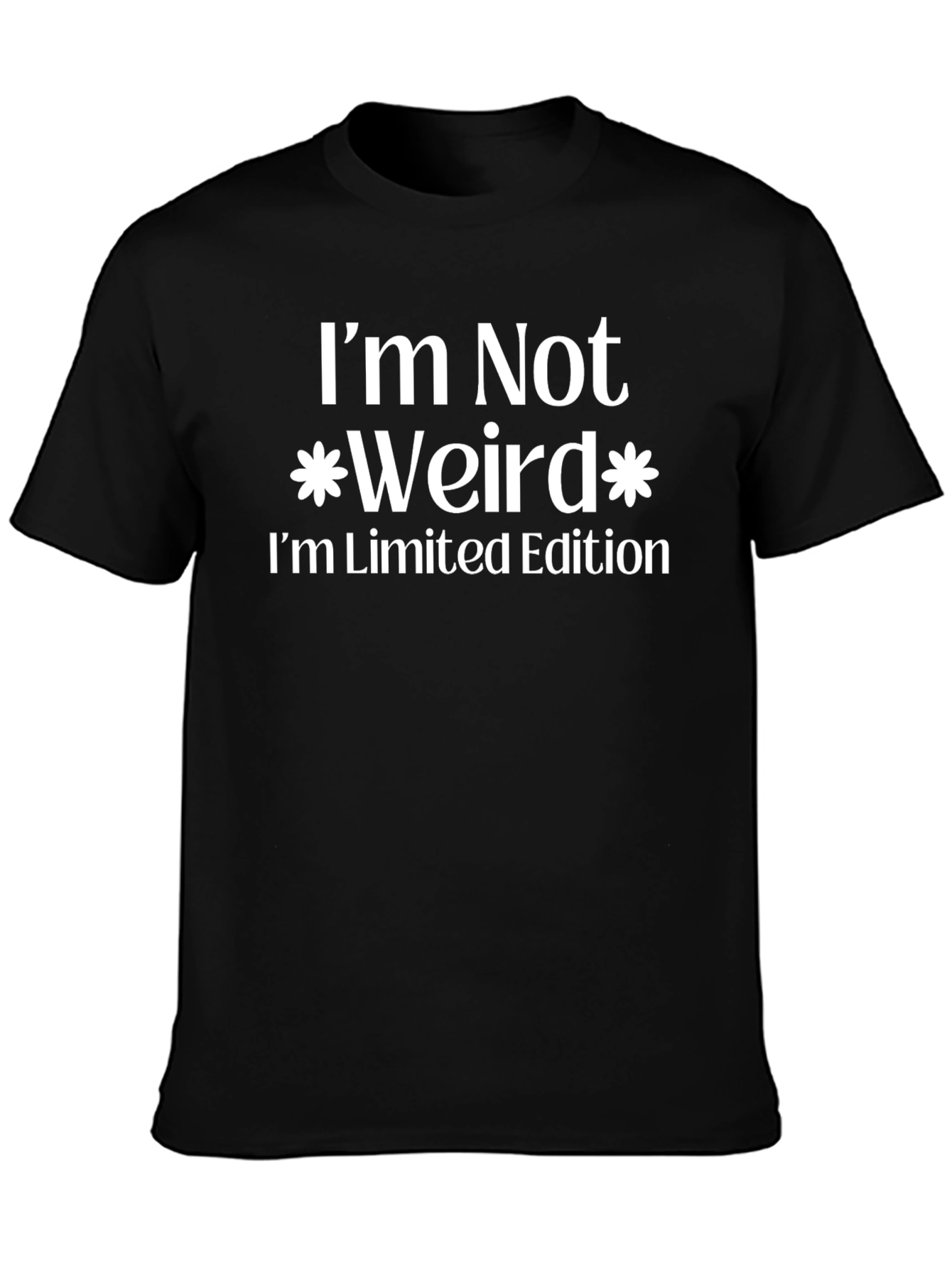 Camiseta Negra con Diseño Divertido Im Not Weird