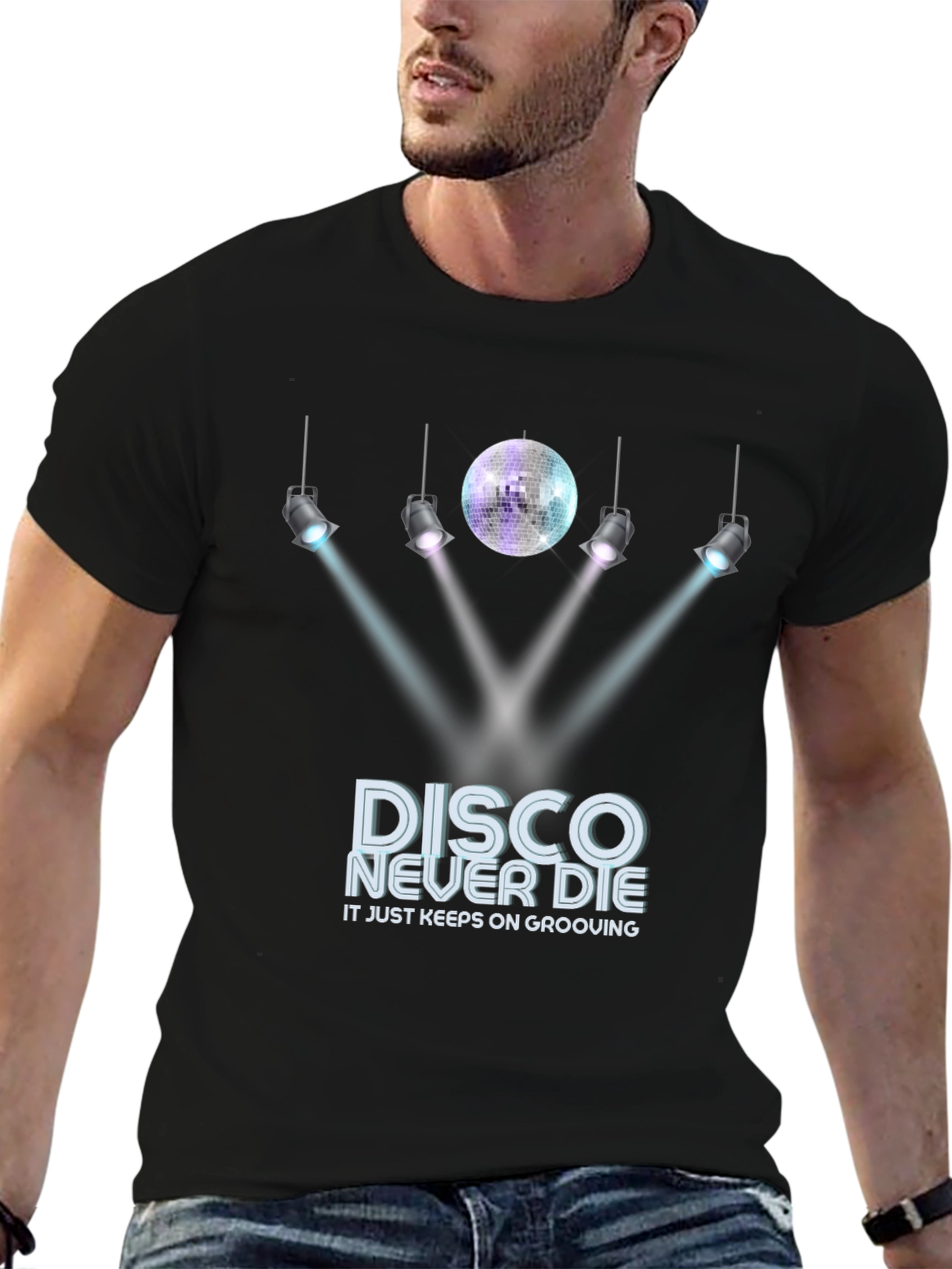 Camiseta Negra Disco Never Die
