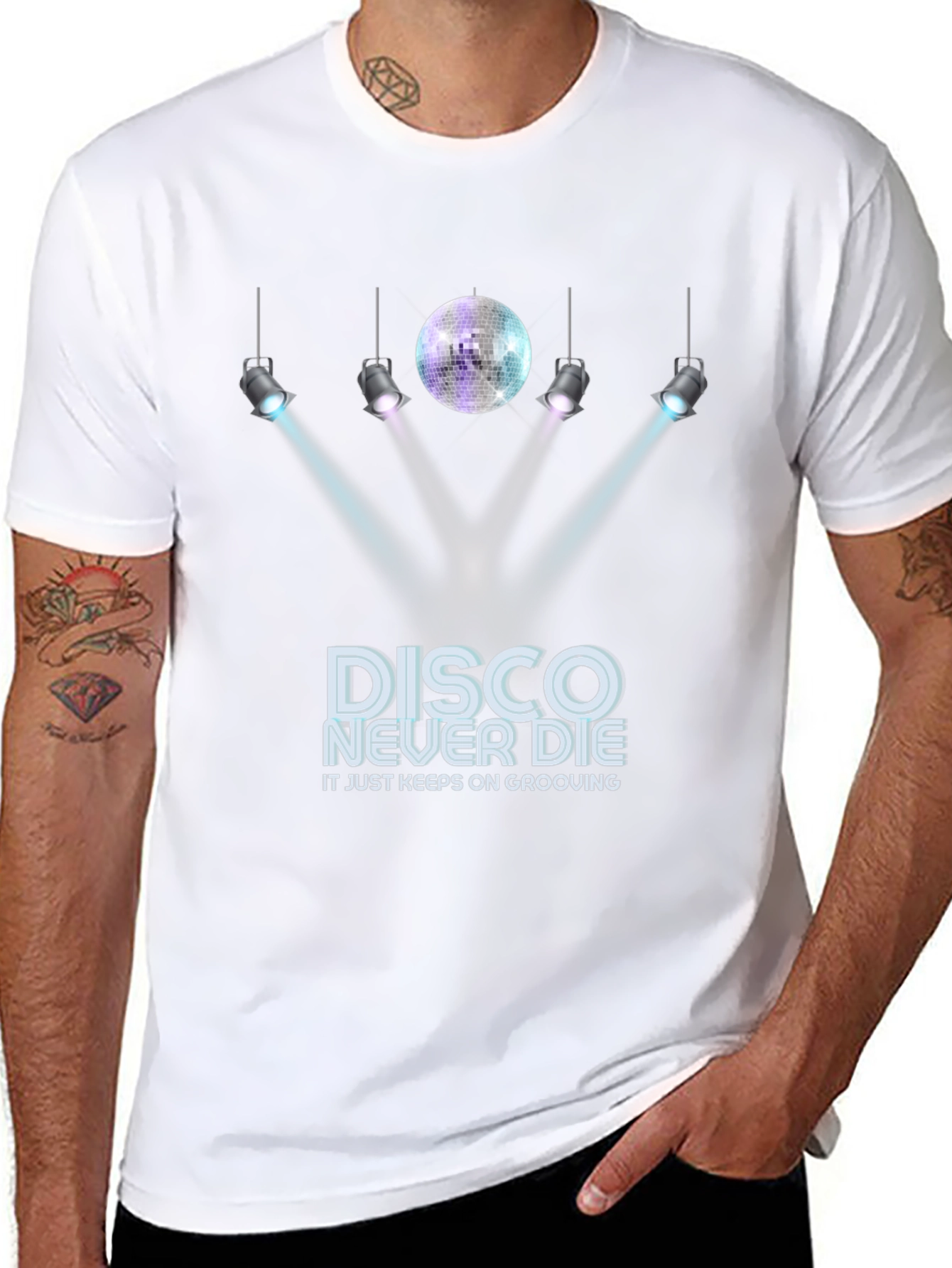 Camiseta Negra Disco Never Die