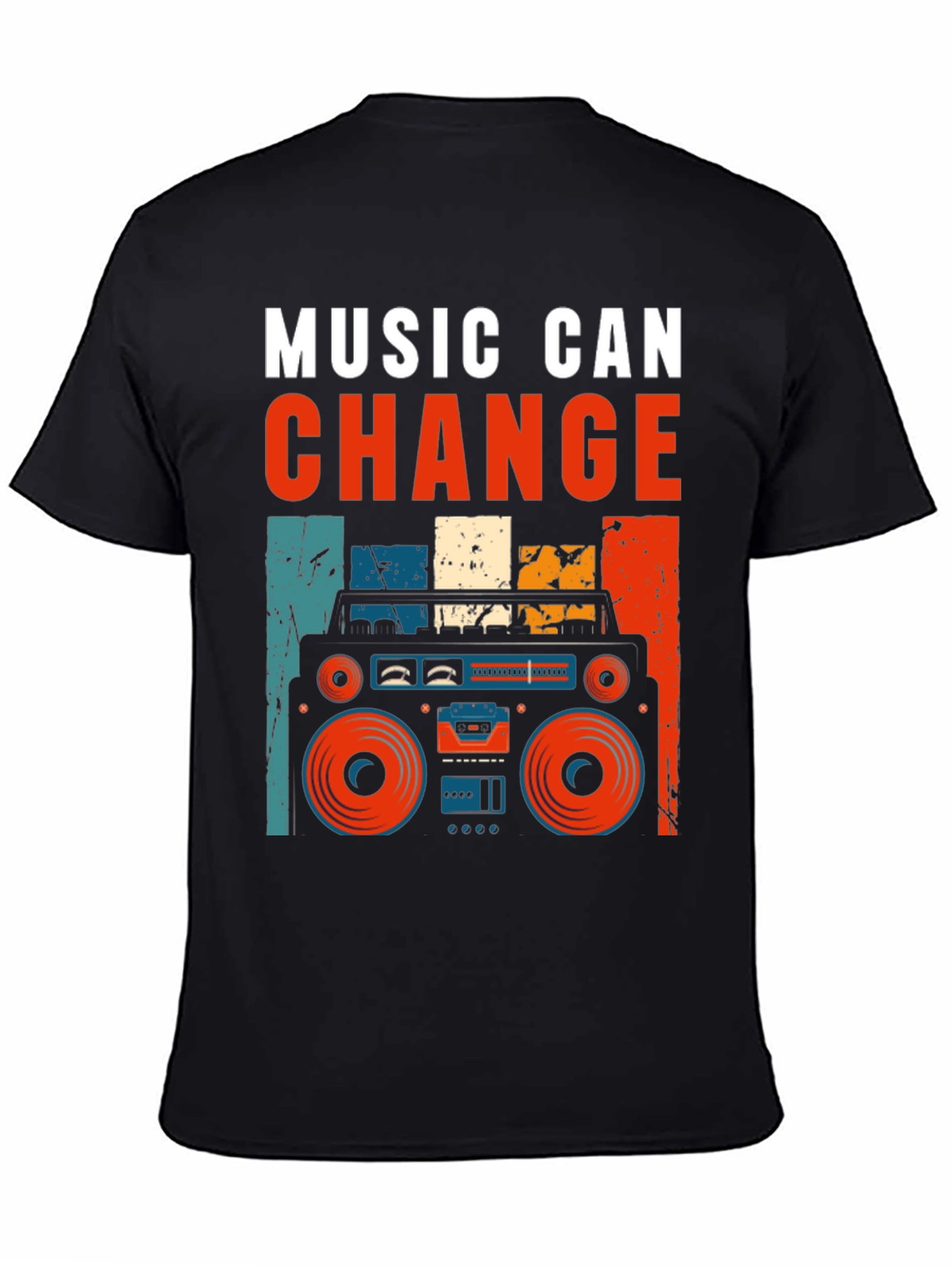 Camiseta Negra Retro La Música Puede Cambiar