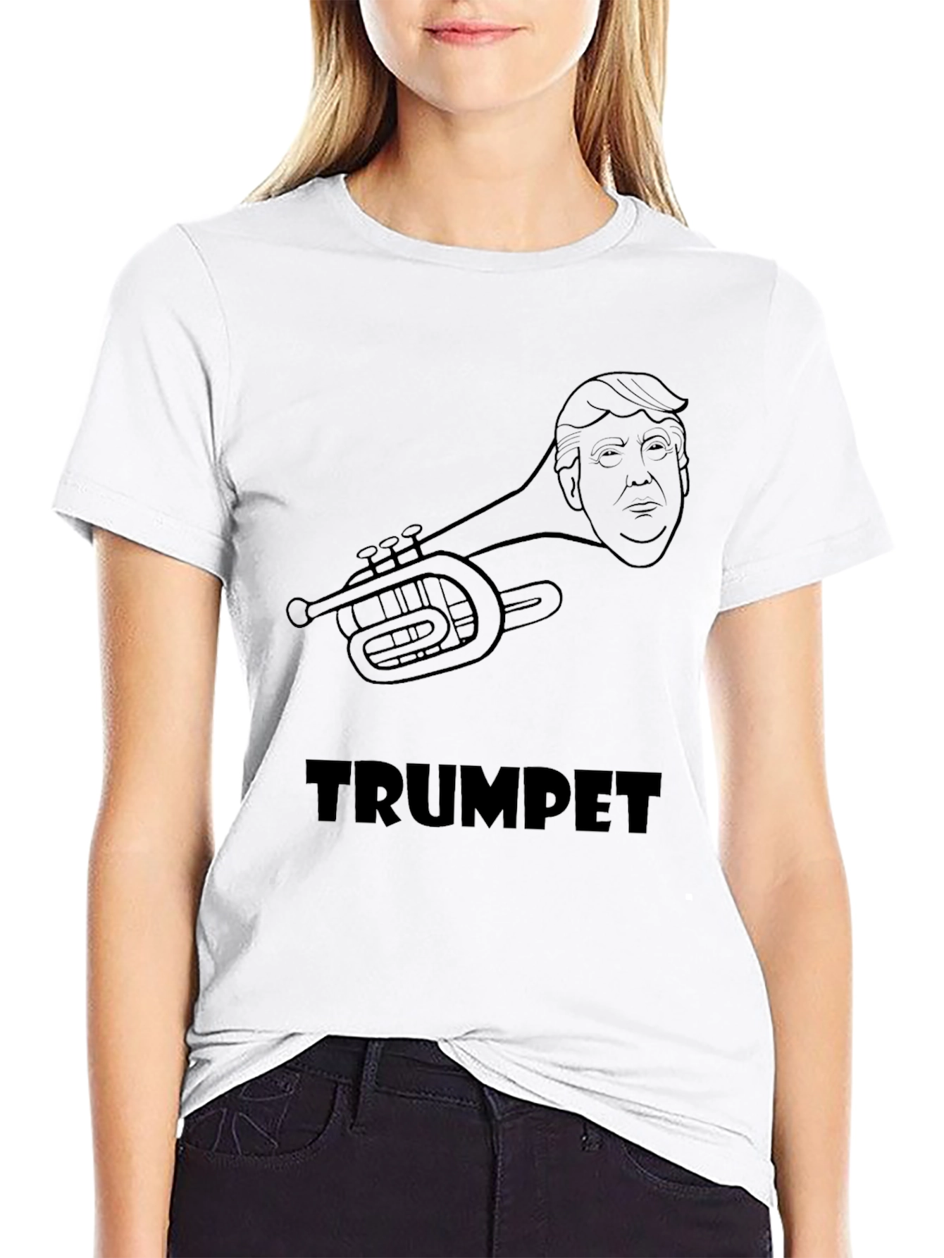Camiseta Negra Trumpet Diseño Humorístico