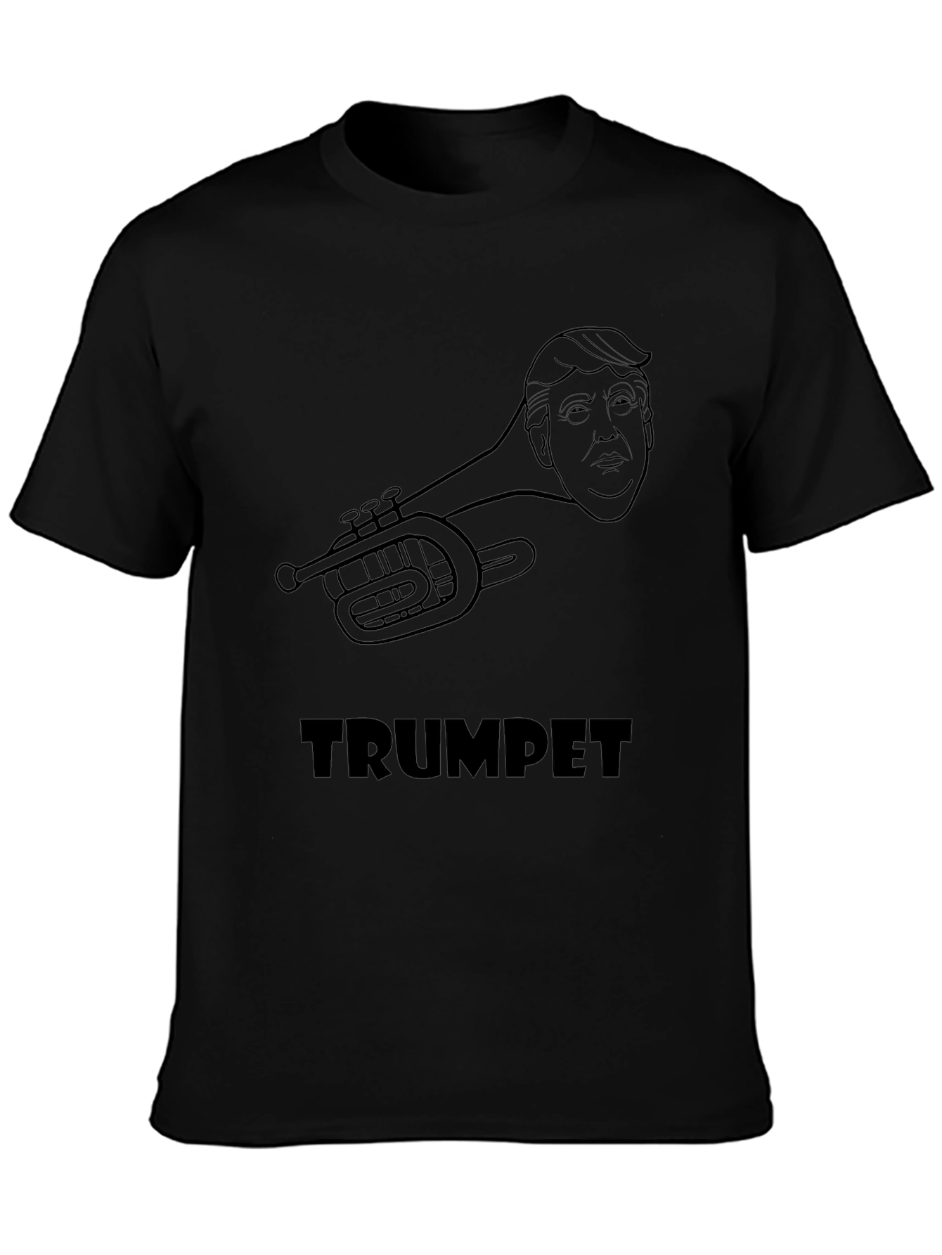 Camiseta Negra Trumpet Diseño Humorístico
