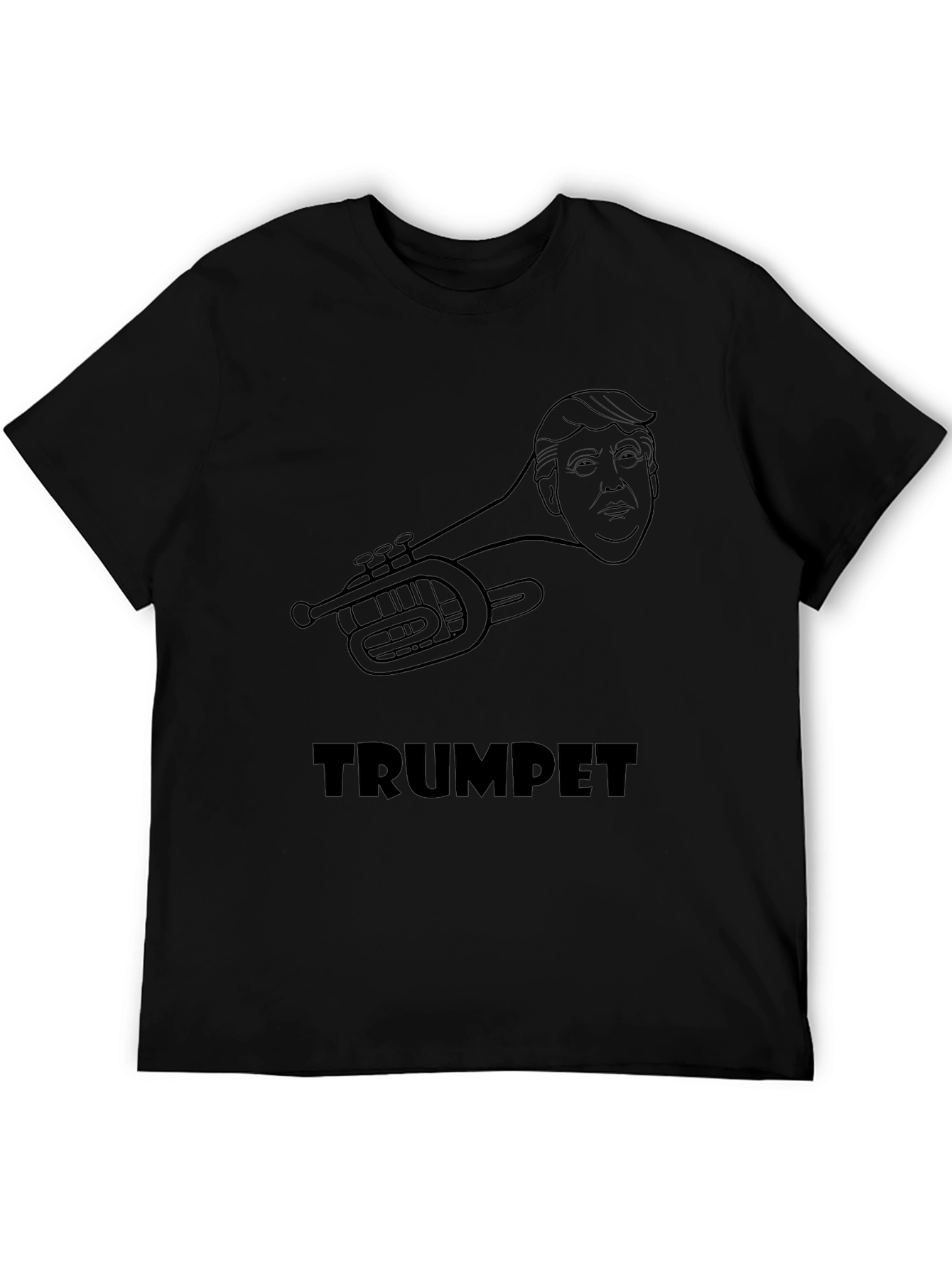 Camiseta Negra Trumpet Diseño Humorístico