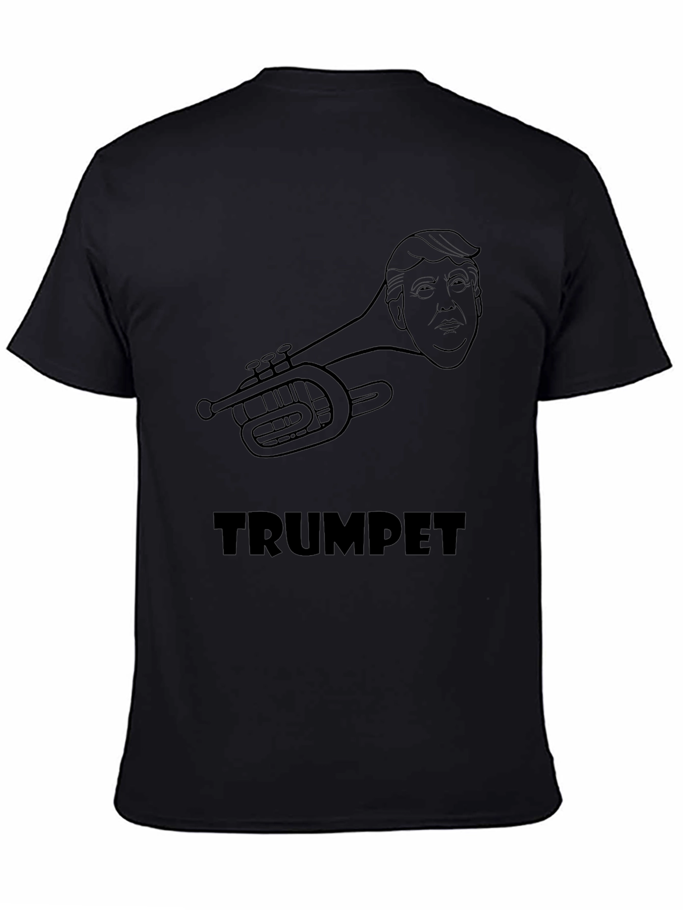Camiseta Negra Trumpet Diseño Humorístico
