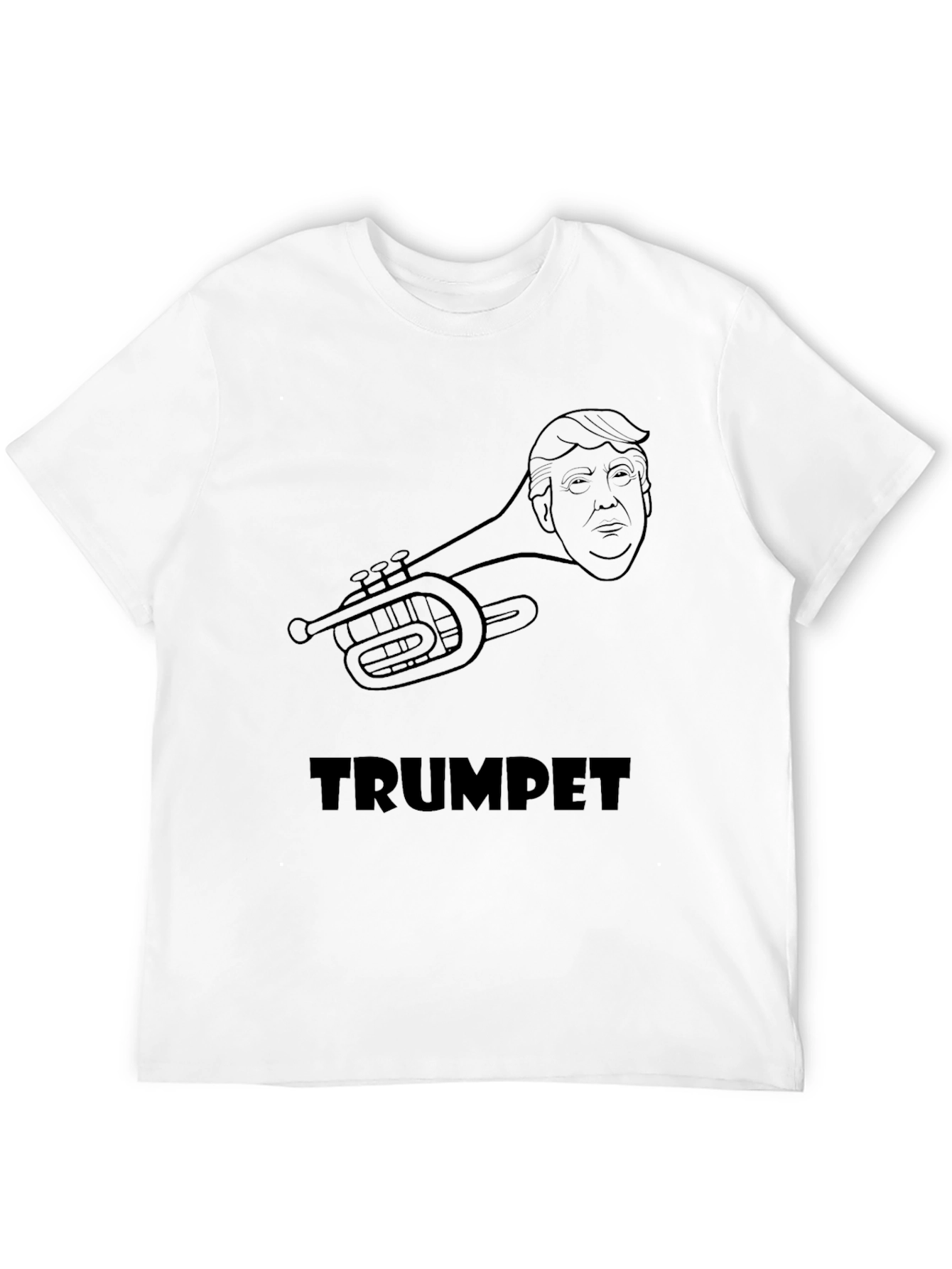 Camiseta Negra Trumpet Diseño Humorístico