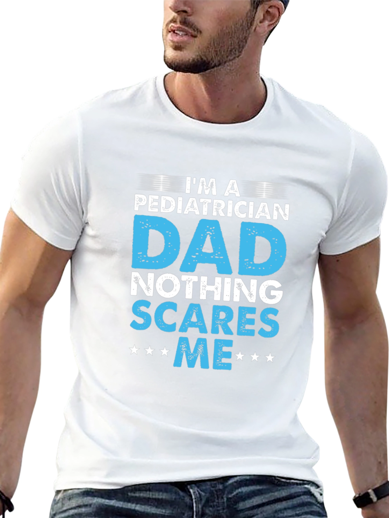 Camiseta Negra - Papá Pediatra - Nada me Asusta