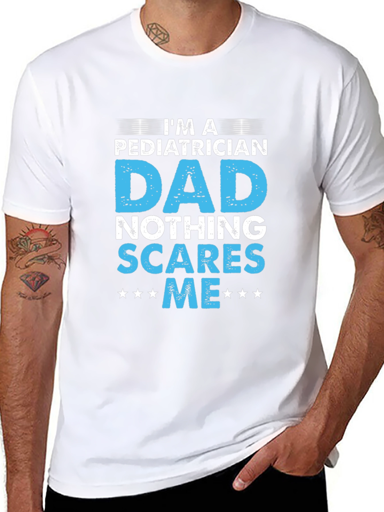 Camiseta Negra - Papá Pediatra - Nada me Asusta