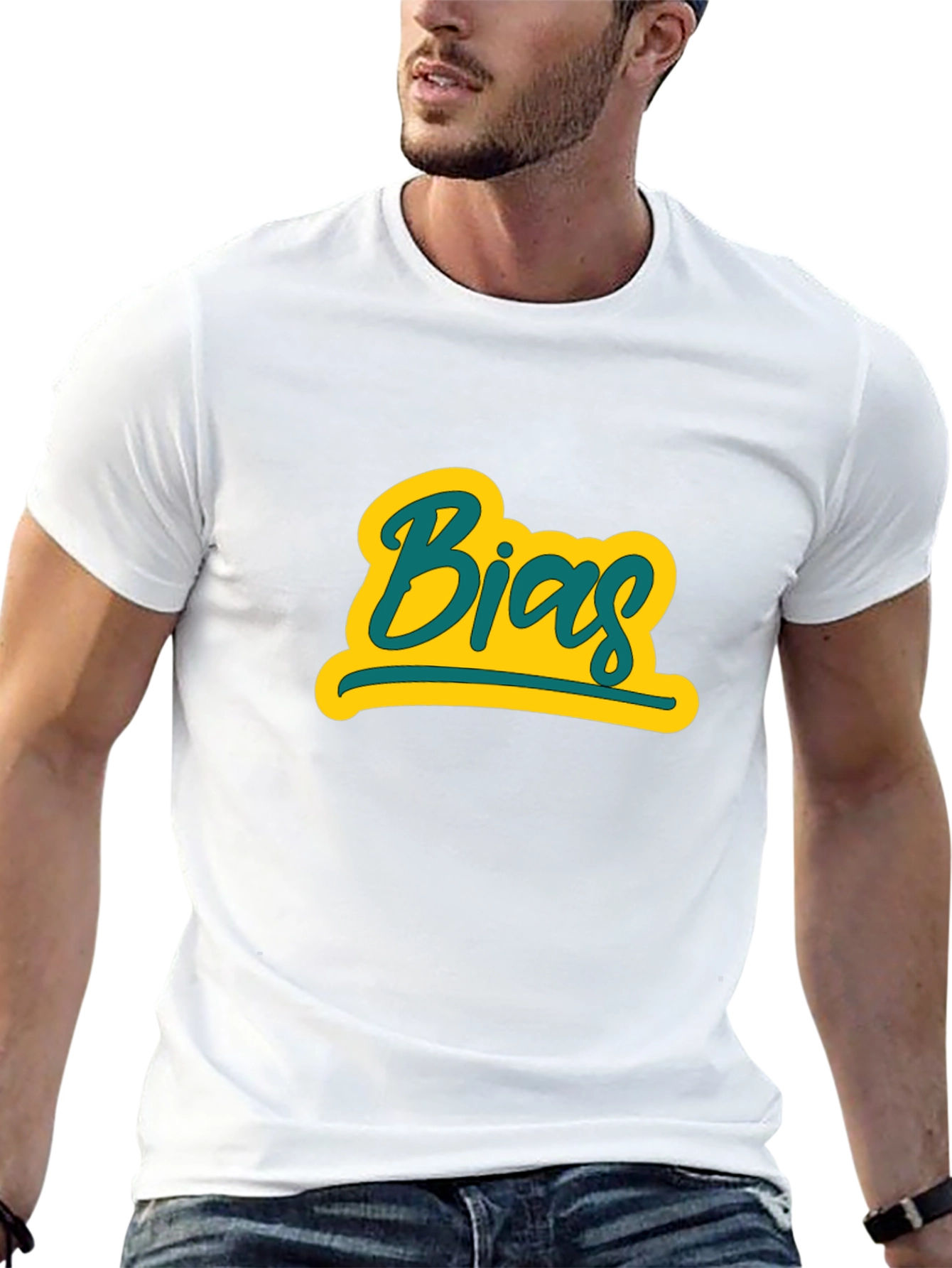 Camiseta Negra con Diseño Bias