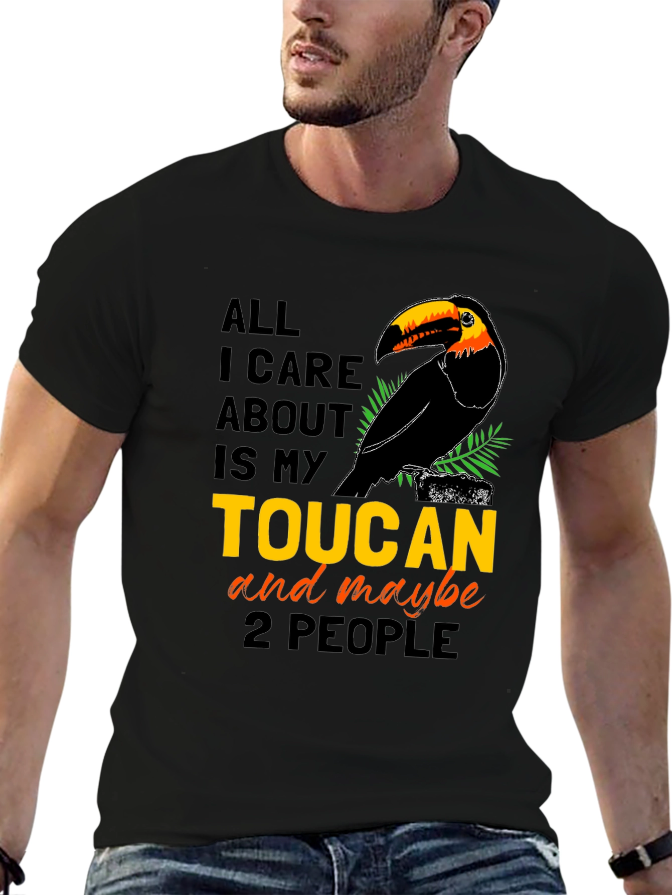 Camiseta Negra con Diseño de Tucán