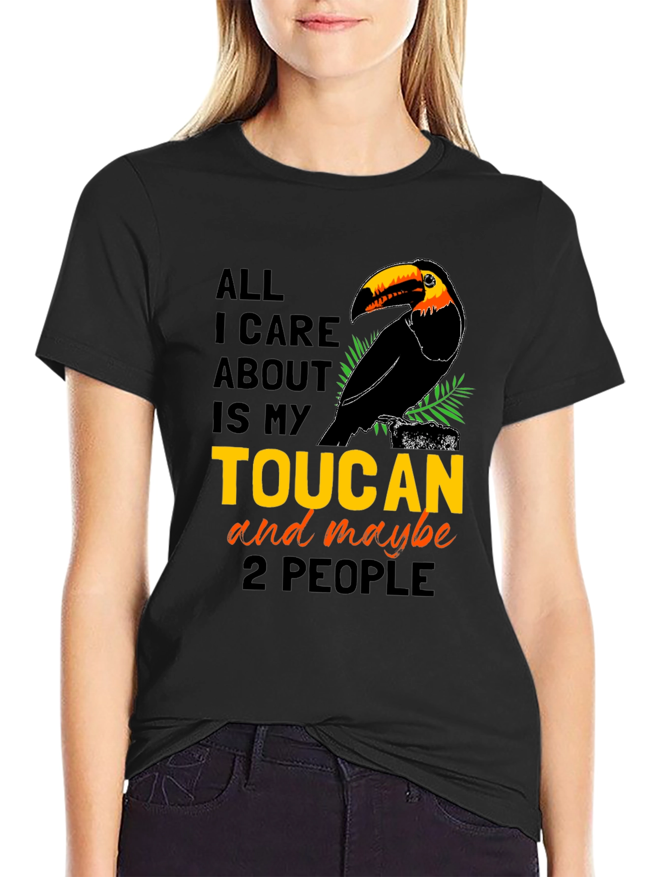 Camiseta Negra con Diseño de Tucán