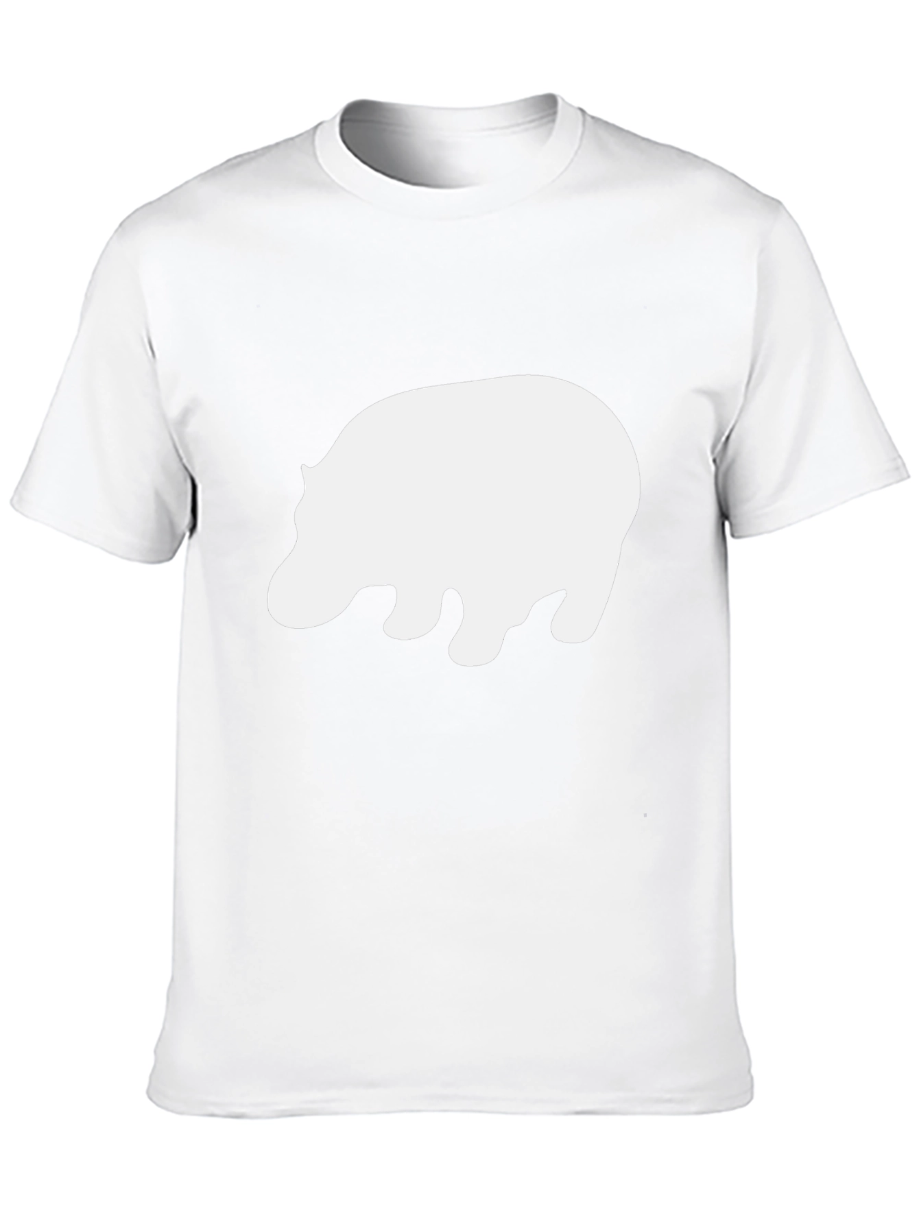 Camiseta Negra con Estampado de Hipopótamo Blanco