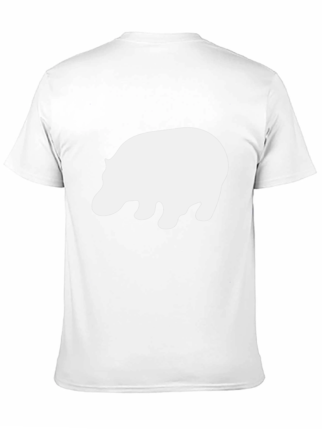 Camiseta Negra con Estampado de Hipopótamo Blanco