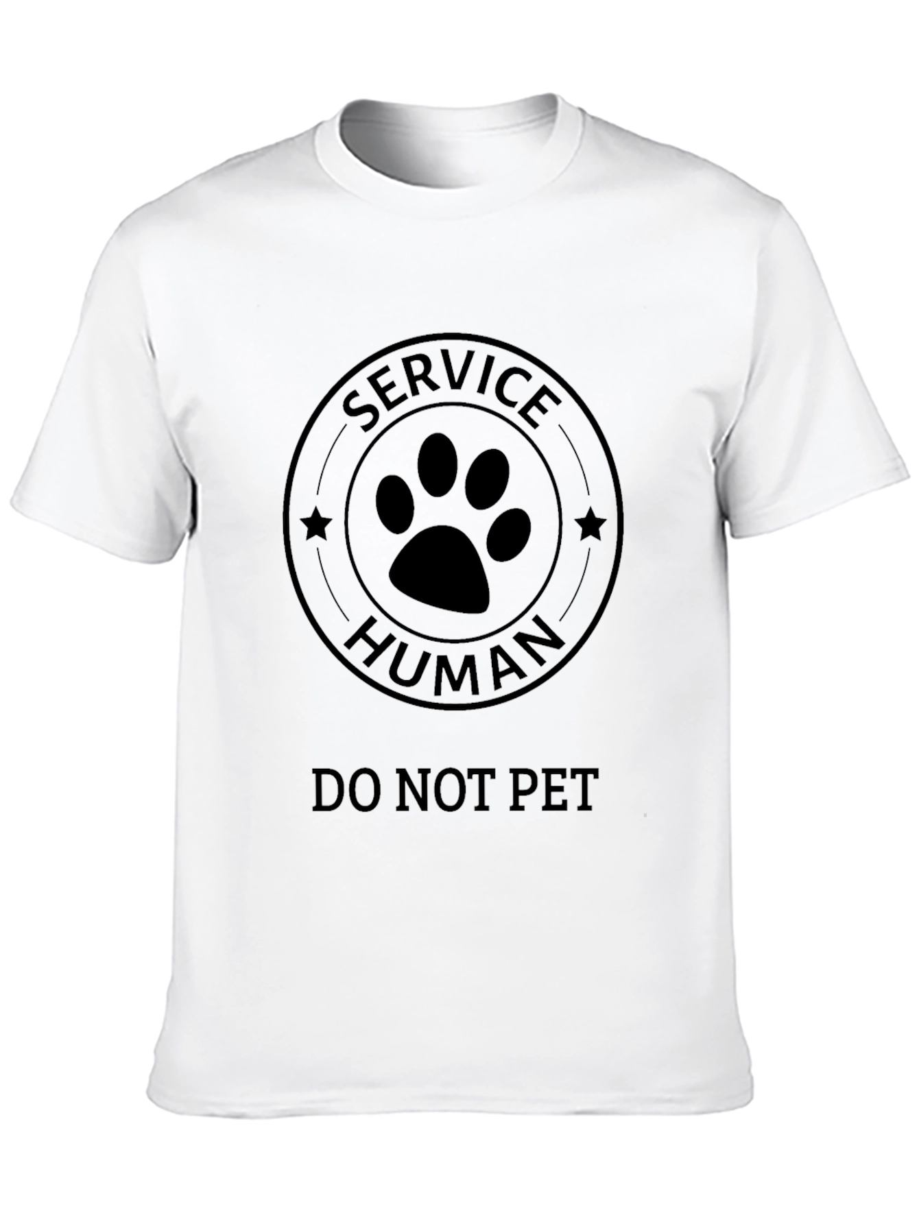 Camiseta Negra: Humano de Servicio - ¡No Acariciar!