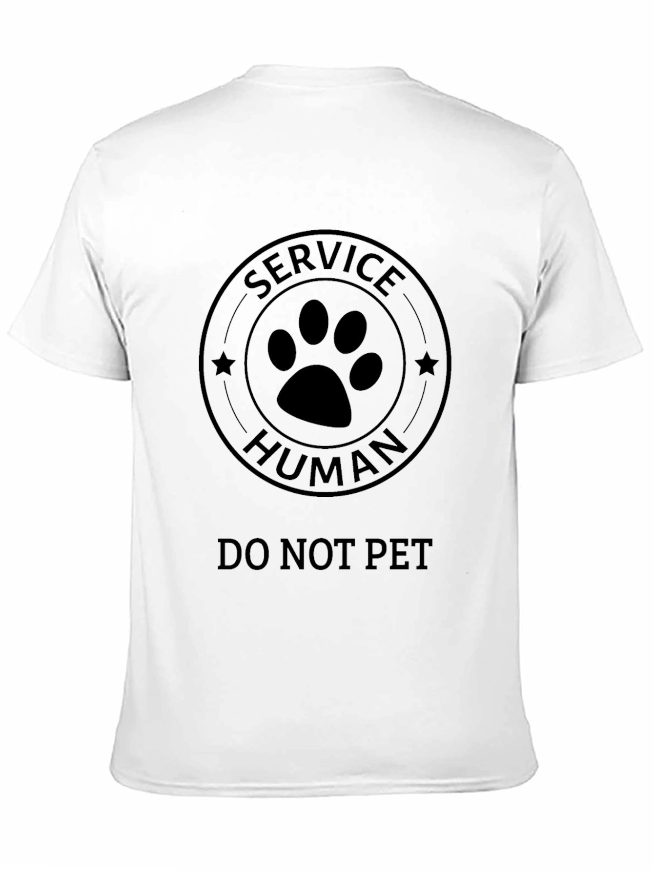 Camiseta Negra: Humano de Servicio - ¡No Acariciar!