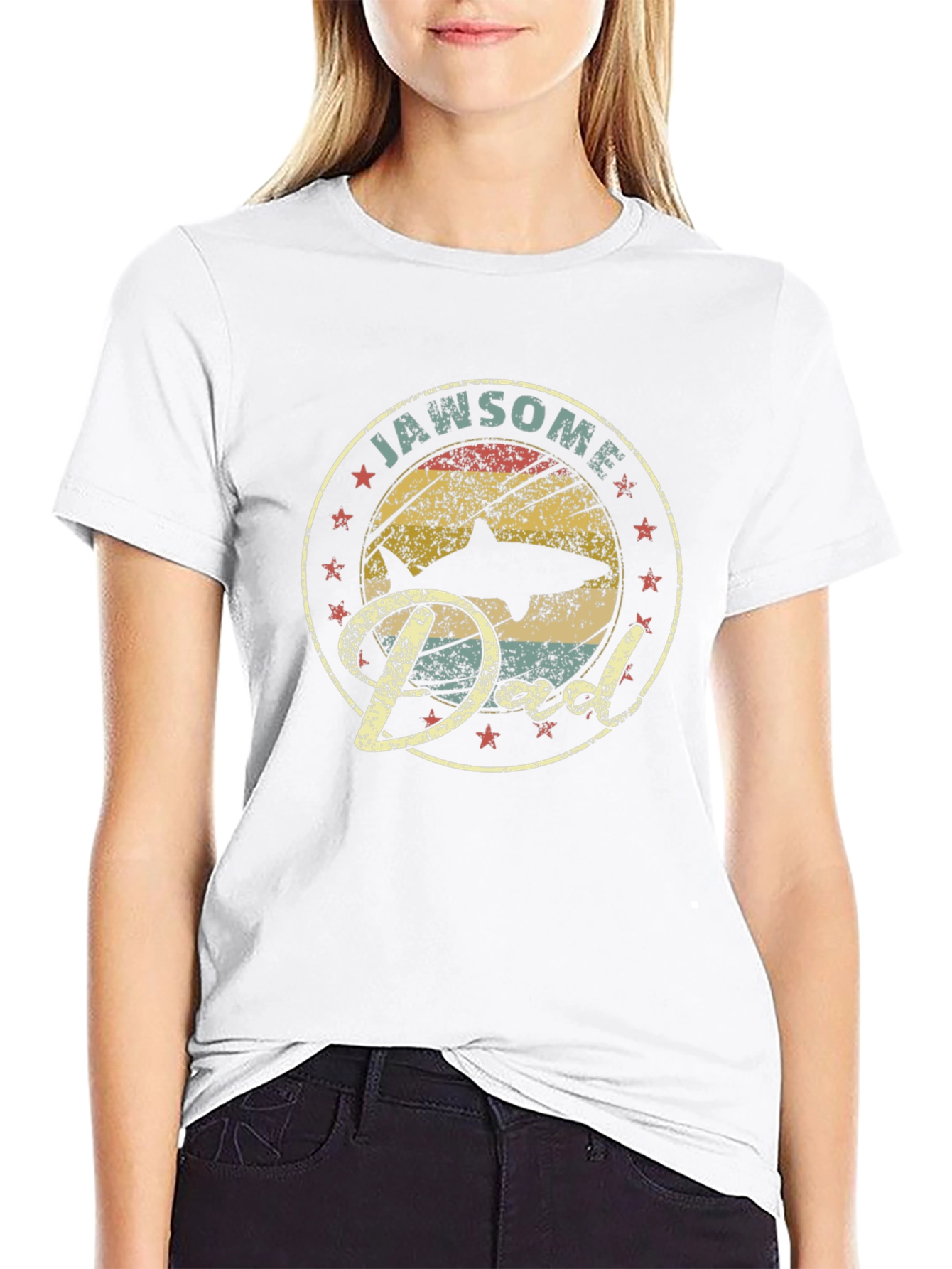 Camiseta Jawsome Dad: Estilo Retro para Papá Tiburón