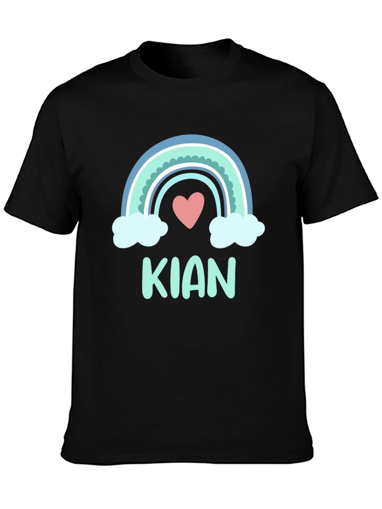 Camiseta Negra con Arcoíris Personalizado KIAN