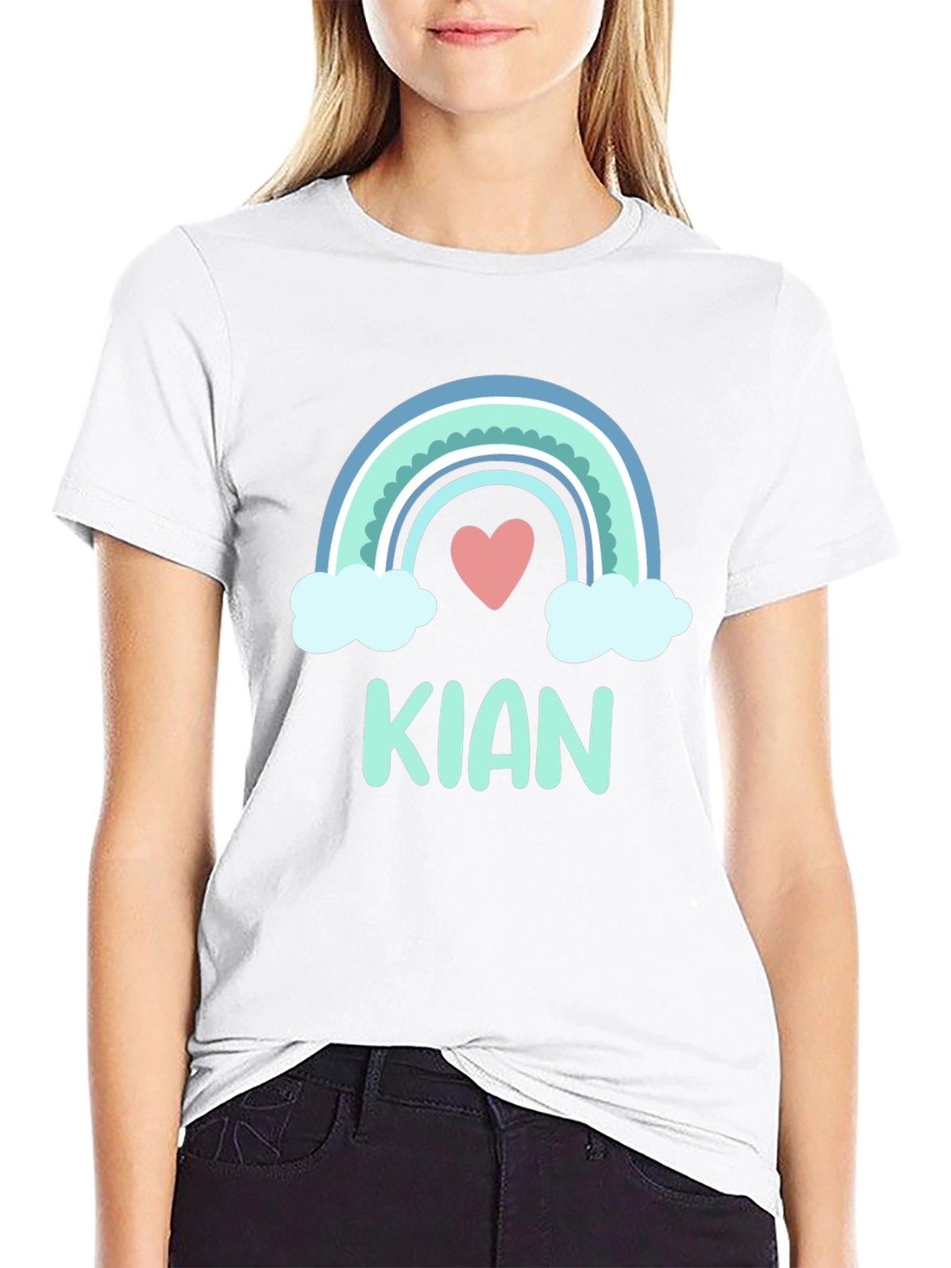 Camiseta Negra con Arcoíris Personalizado KIAN