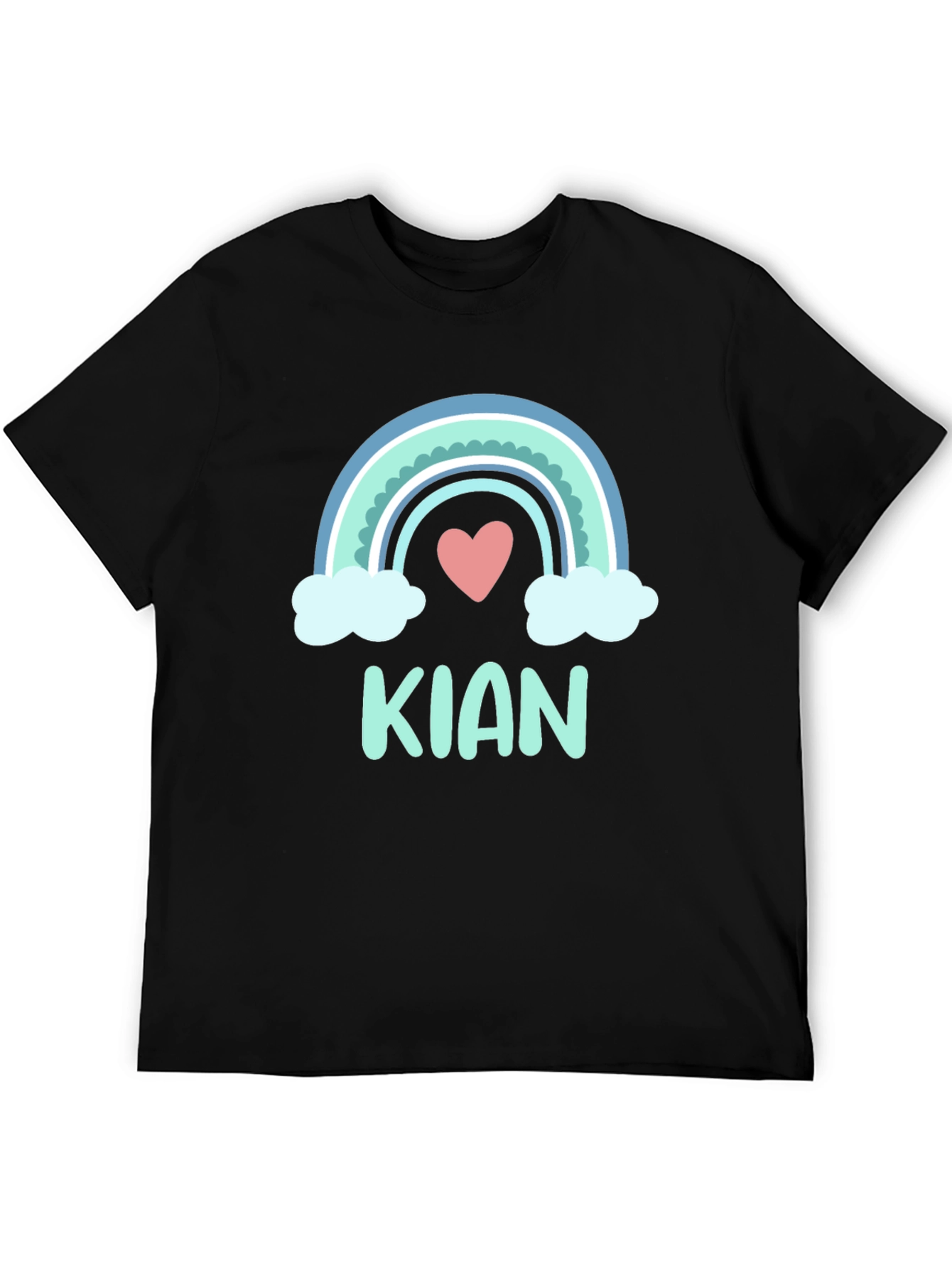 Camiseta Negra con Arcoíris Personalizado KIAN